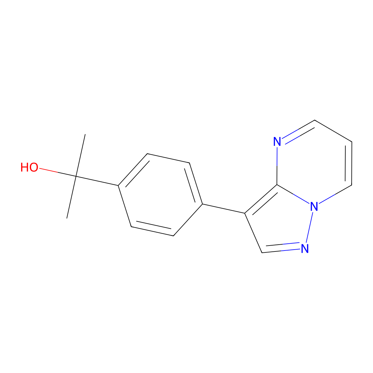 2-(4-{Pyrazolo[1,5-a]pyrimidin-3-yl}phenyl)propan-2-ol molecular structure, CAS 2137887-24-0