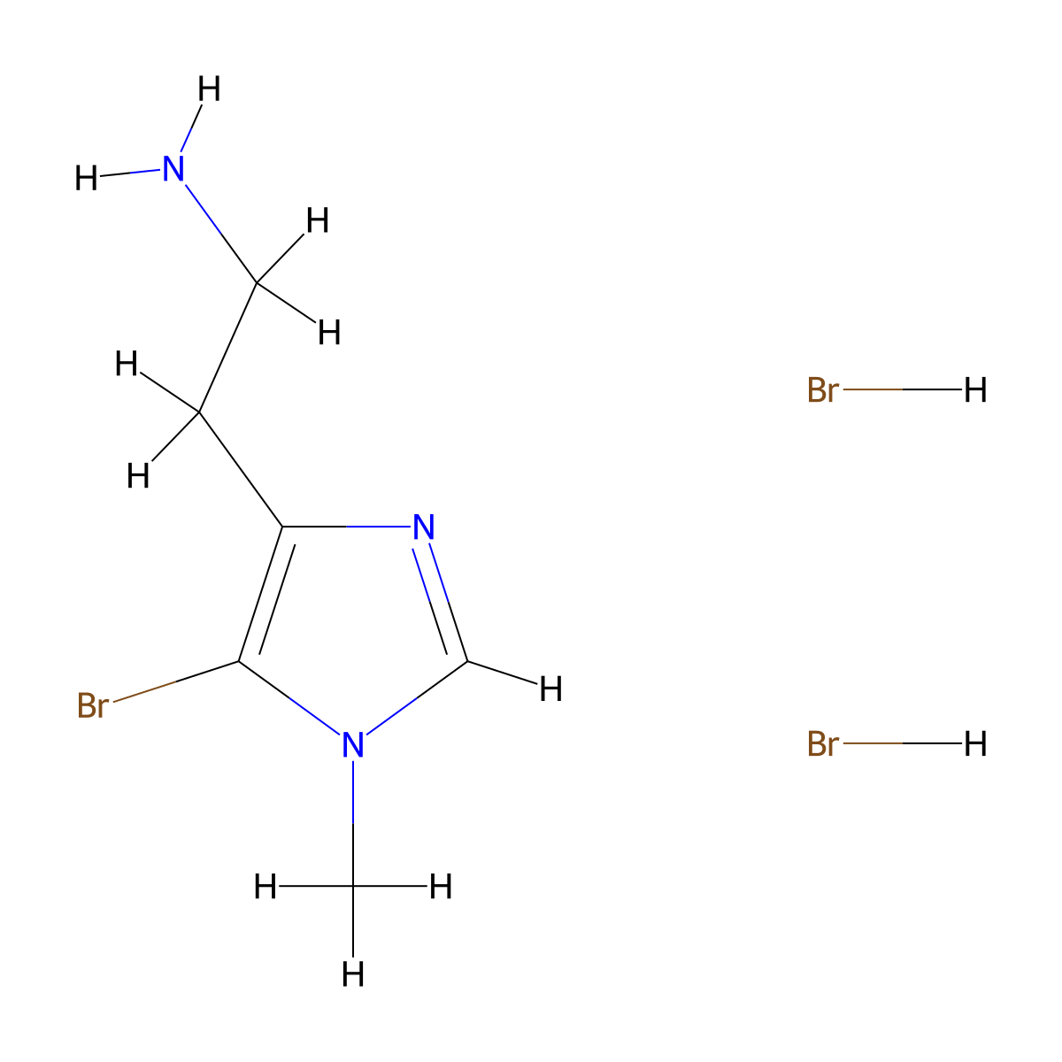 2-(5-bromo-1-methyl-1H-imidazol-4-yl)ethan-1-amine dihydrobromide molecular structure, CAS 2137887-35-3