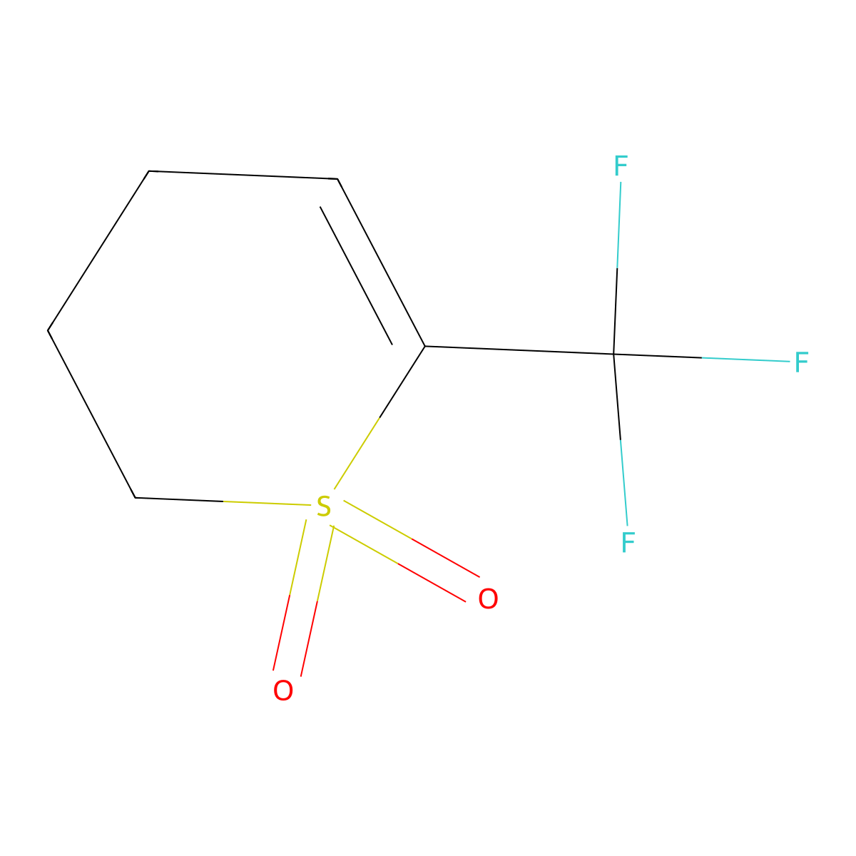 6-(trifluoromethyl)-3,4-dihydro-2H-1lambda6-thiopyran-1,1-dione molecular structure, CAS 2137895-44-2
