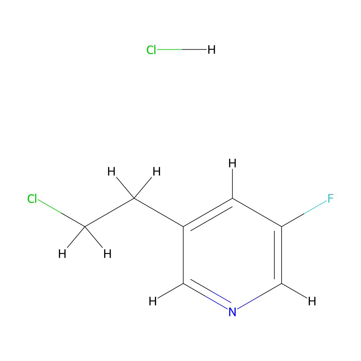3-(2-Chloroethyl)-5-fluoropyridine hydrochloride molecular structure, CAS 2137895-55-5
