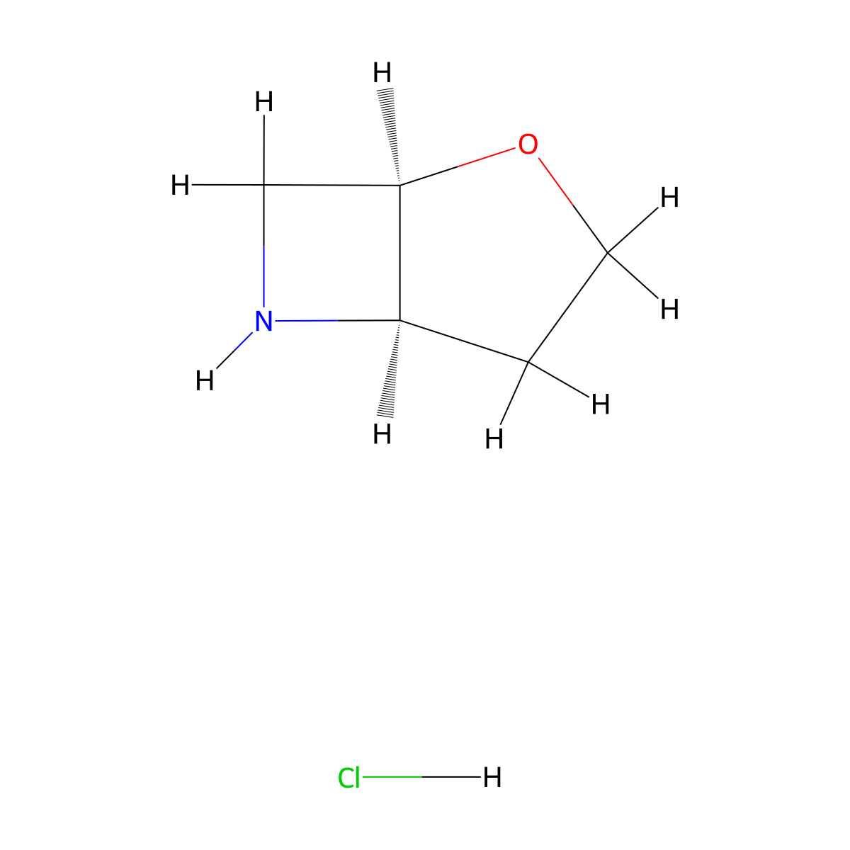 rac-(1R,5R)-2-oxa-6-azabicyclo(3.2.0)heptane hydrochloride molecular structure, CAS 2137895-62-4