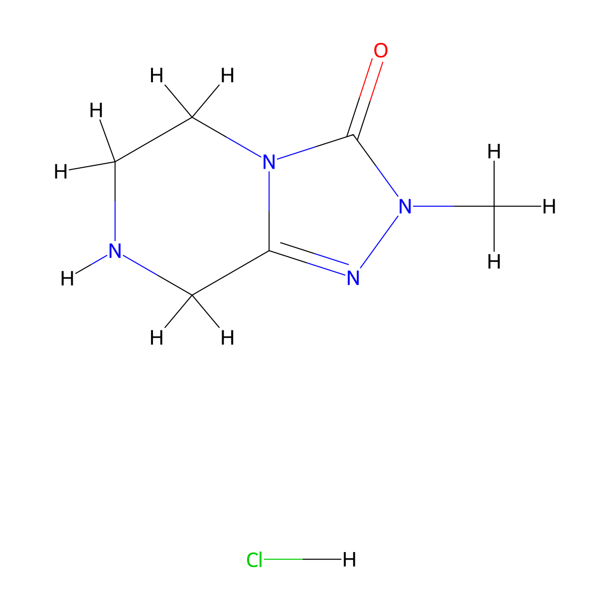 2-methyl-2H,3H,5H,6H,7H,8H-(1,2,4)triazolo(4,3-a)pyrazin-3-one hydrochloride molecular structure, CAS 2137895-63-5