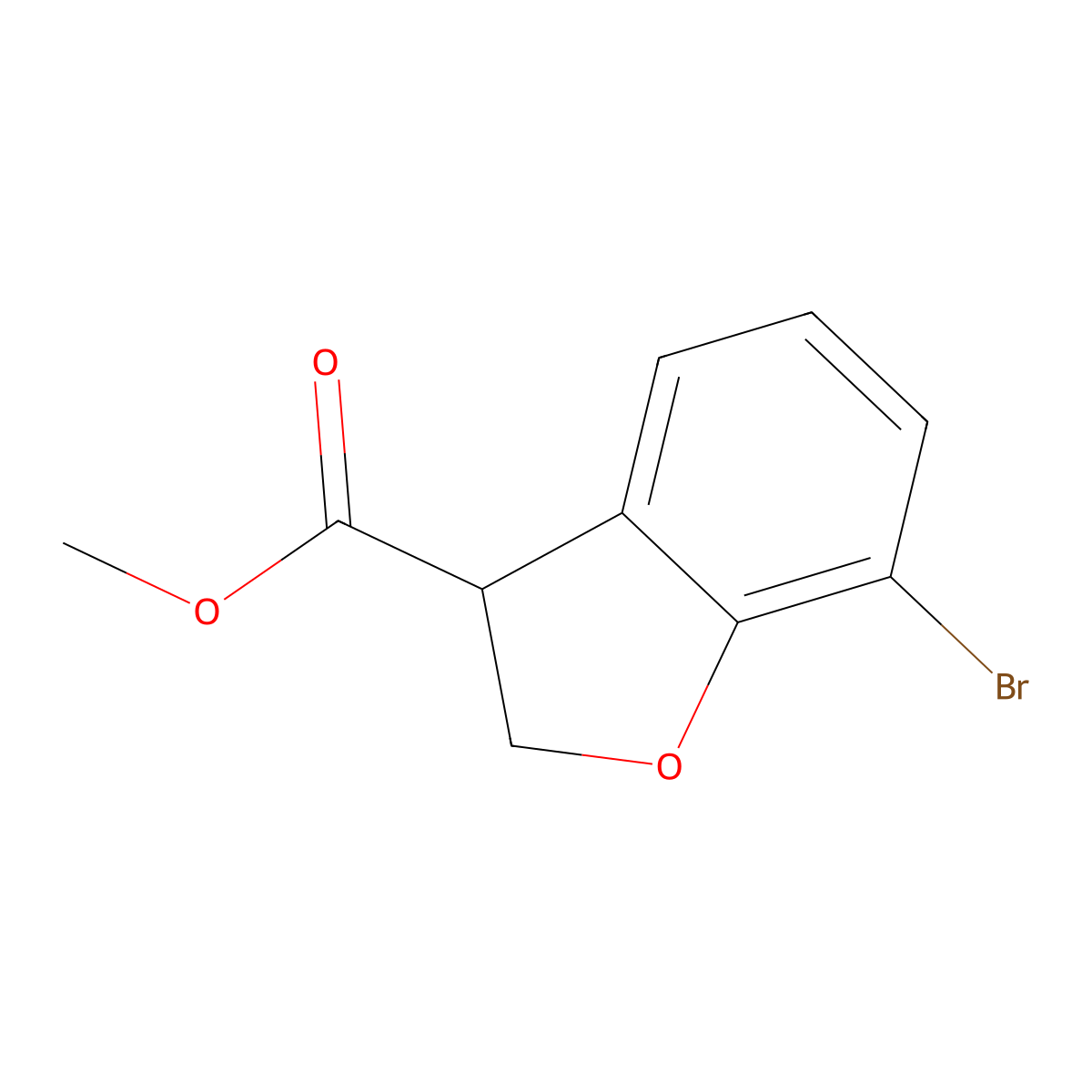 Methyl 7-bromo-2,3-dihydrobenzofuran-3-carboxylate molecular structure, CAS 2137895-68-0