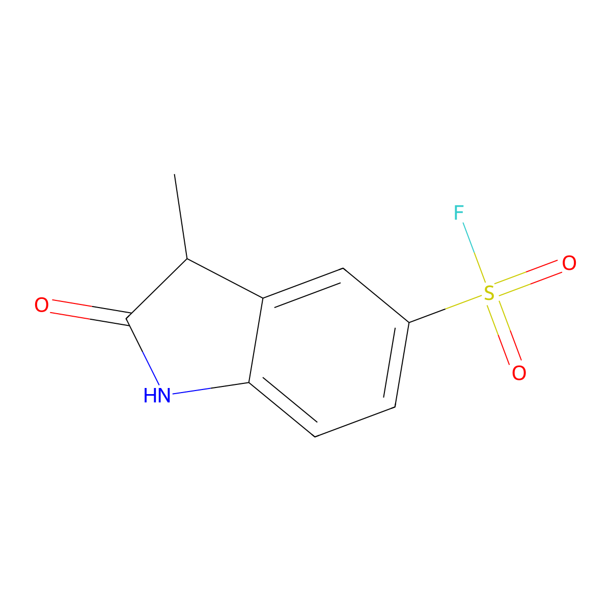 3-methyl-2-oxo-2,3-dihydro-1H-indole-5-sulfonyl fluoride molecular structure, CAS 2137896-39-8