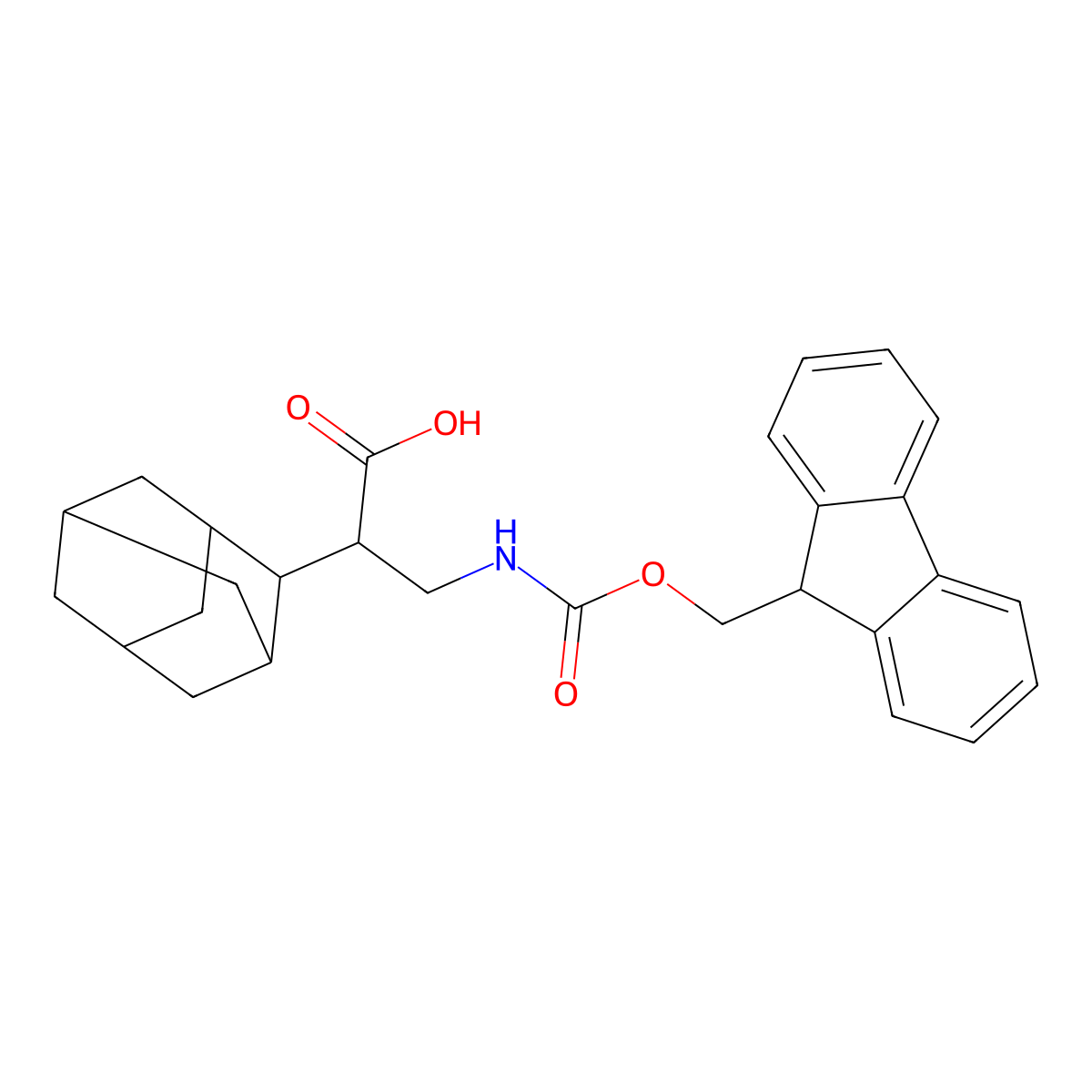 2-(adamantan-2-yl)-3-({[(9H-fluoren-9-yl)methoxy]carbonyl}amino)propanoic acid molecular structure, CAS 2137896-41-2