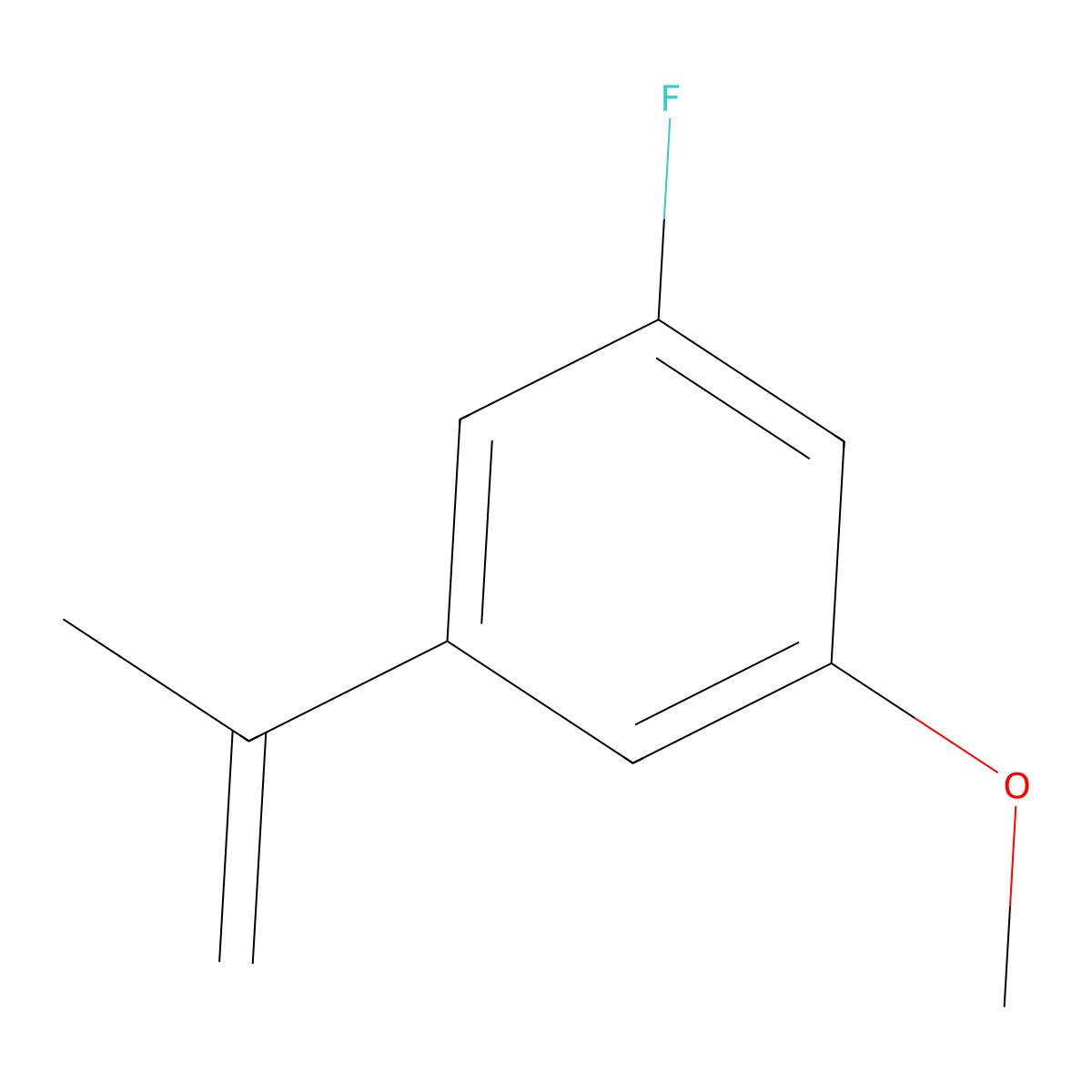 1-Fluoro-3-methoxy-5-(prop-1-en-2-yl)benzene molecular structure, CAS 2137896-86-5