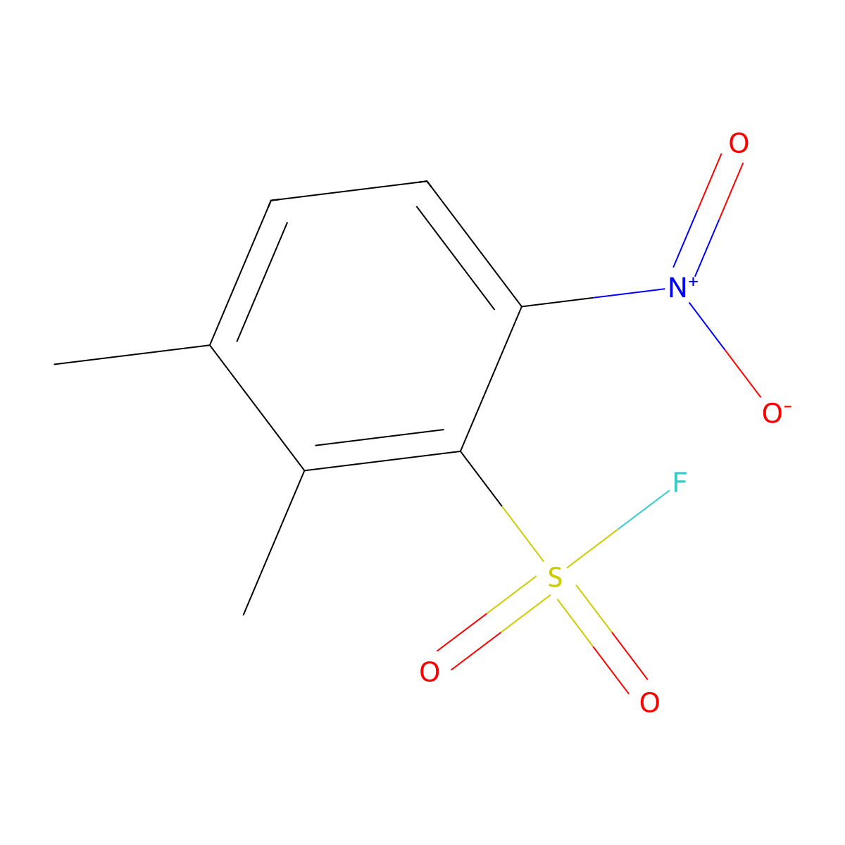2,3-Dimethyl-6-nitrobenzene-1-sulfonyl fluoride molecular structure, CAS 2137896-89-8