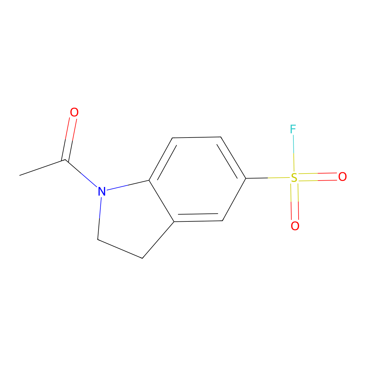 1-acetyl-2,3-dihydro-1H-indole-5-sulfonyl fluoride molecular structure, CAS 2137896-98-9