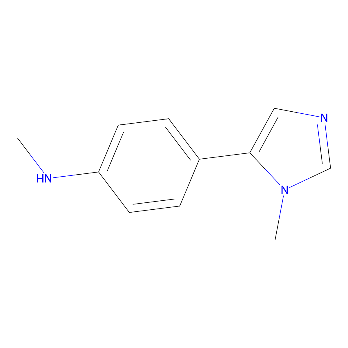 N-methyl-4-(1-methyl-1H-imidazol-5-yl)aniline molecular structure, CAS 2137897-04-0