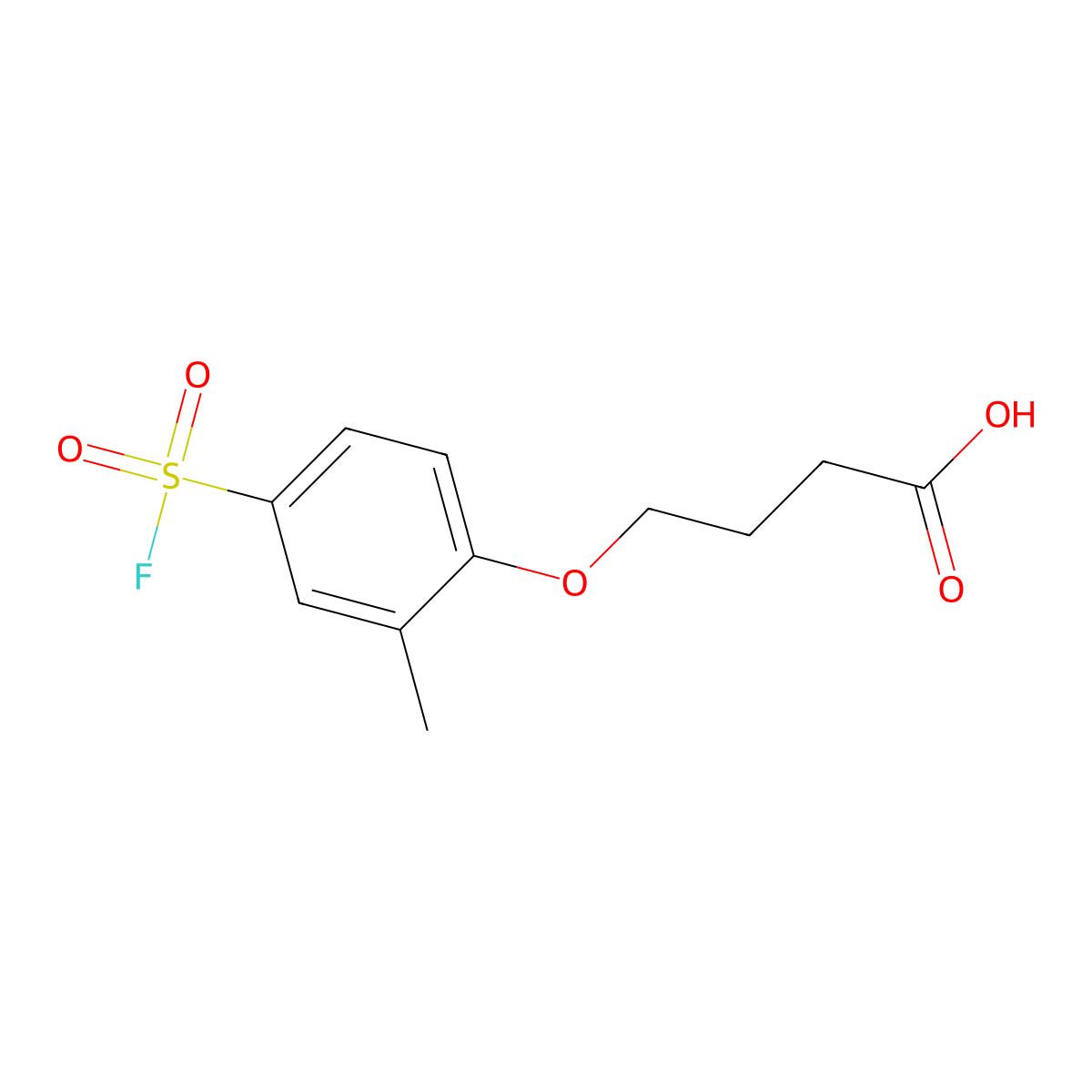 4-[4-(Fluorosulfonyl)-2-methylphenoxy]butanoic acid molecular structure, CAS 2137899-35-3
