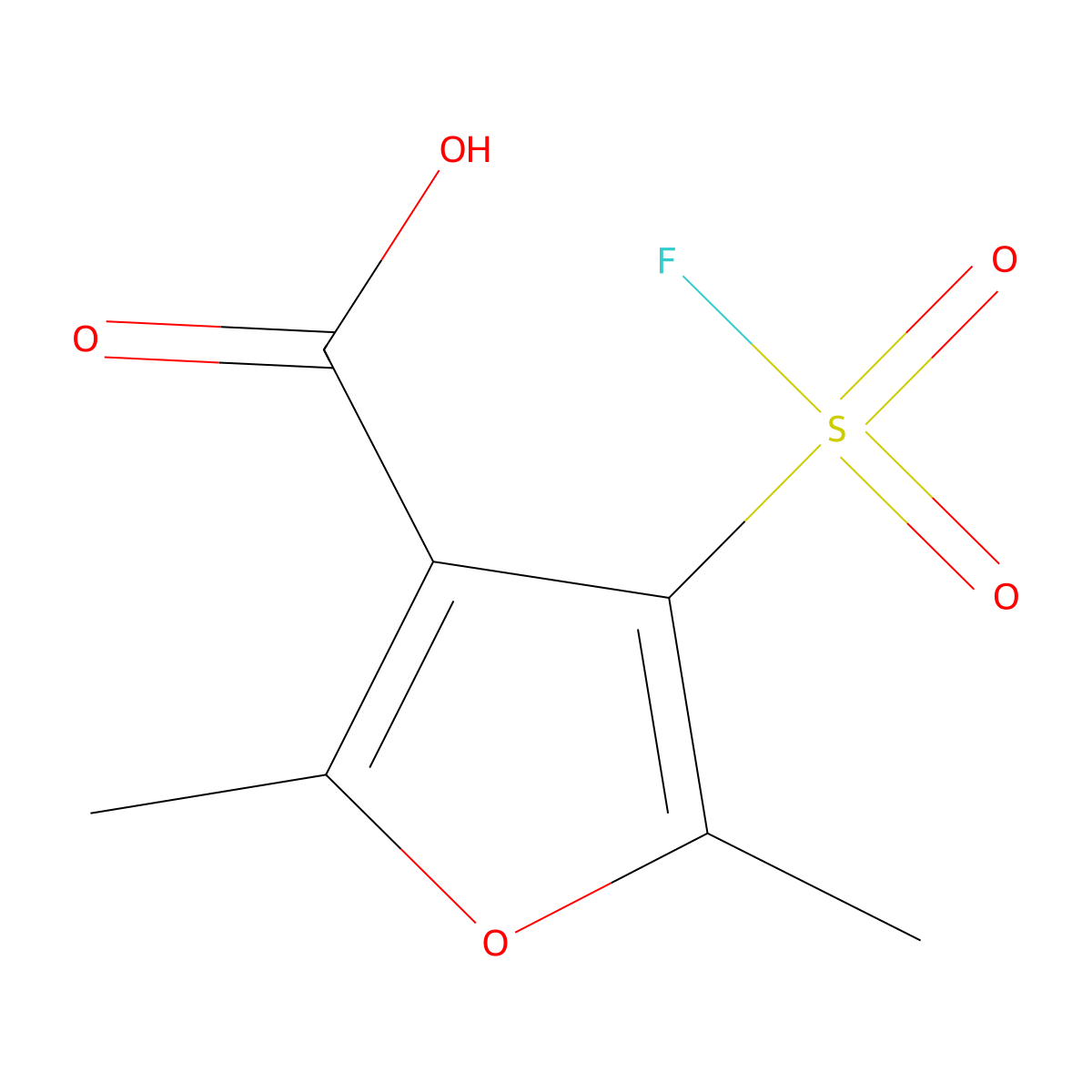 4-(Fluorosulfonyl)-2,5-dimethylfuran-3-carboxylic acid molecular structure, CAS 2137899-39-7