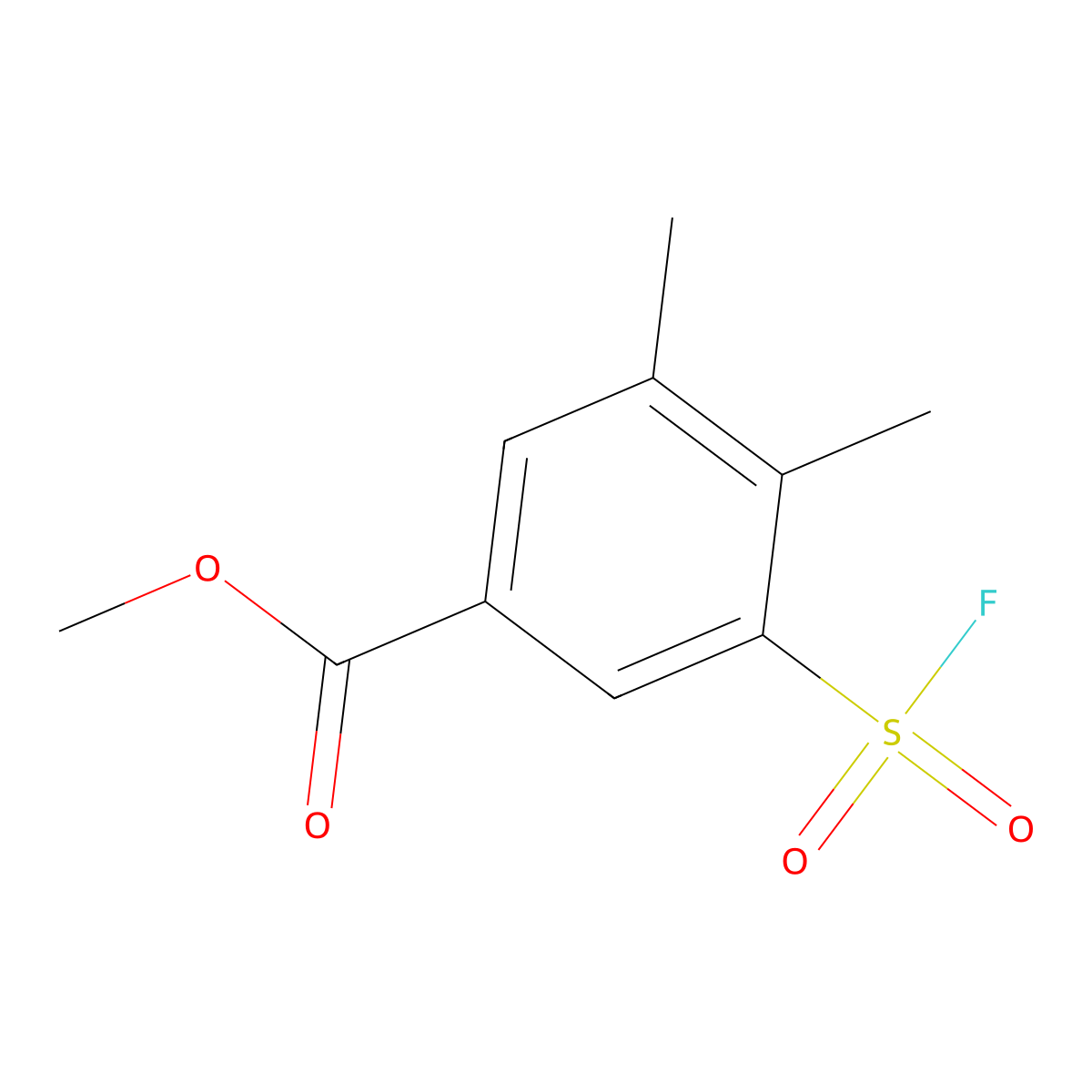 Methyl 3-(fluorosulfonyl)-4,5-dimethylbenzoate molecular structure, CAS 2137899-61-5