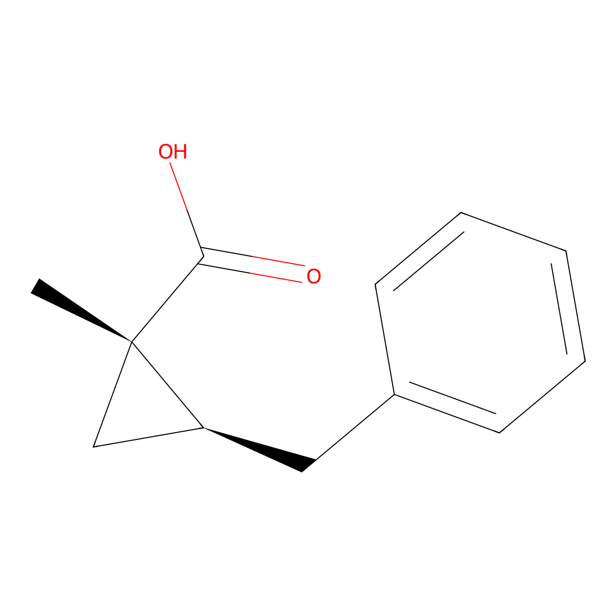 rac-(1R,2R)-2-benzyl-1-methylcyclopropane-1-carboxylic acid molecular structure, CAS 2137899-91-1