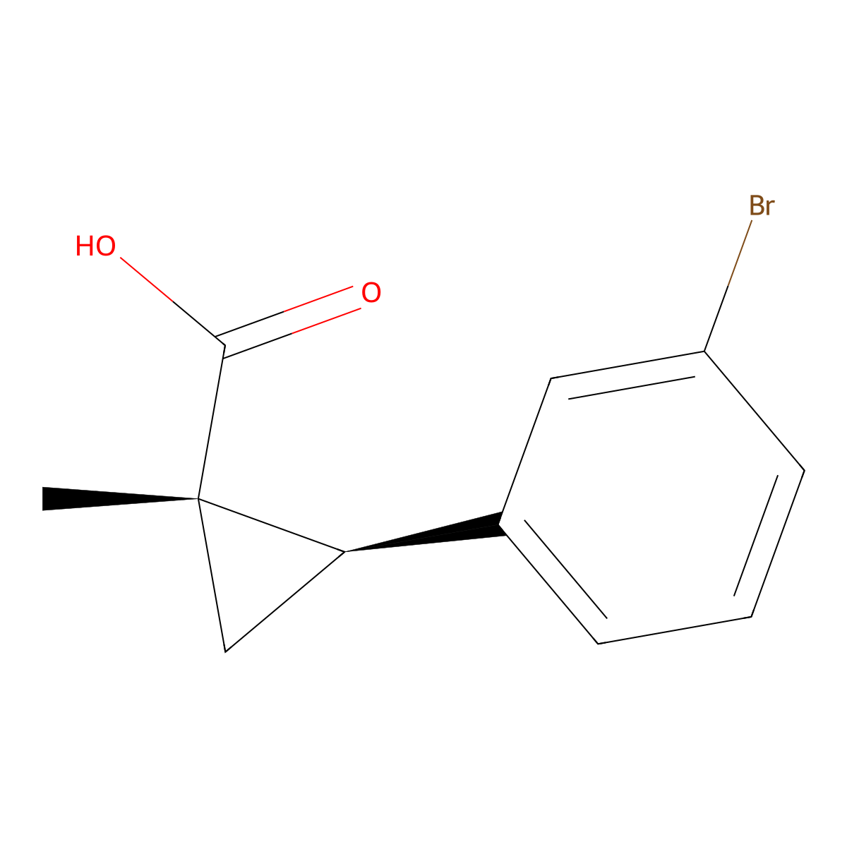 (1S,2R)-2-(3-Bromophenyl)-1-methylcyclopropane-1-carboxylic acid molecular structure, CAS 2137900-02-6