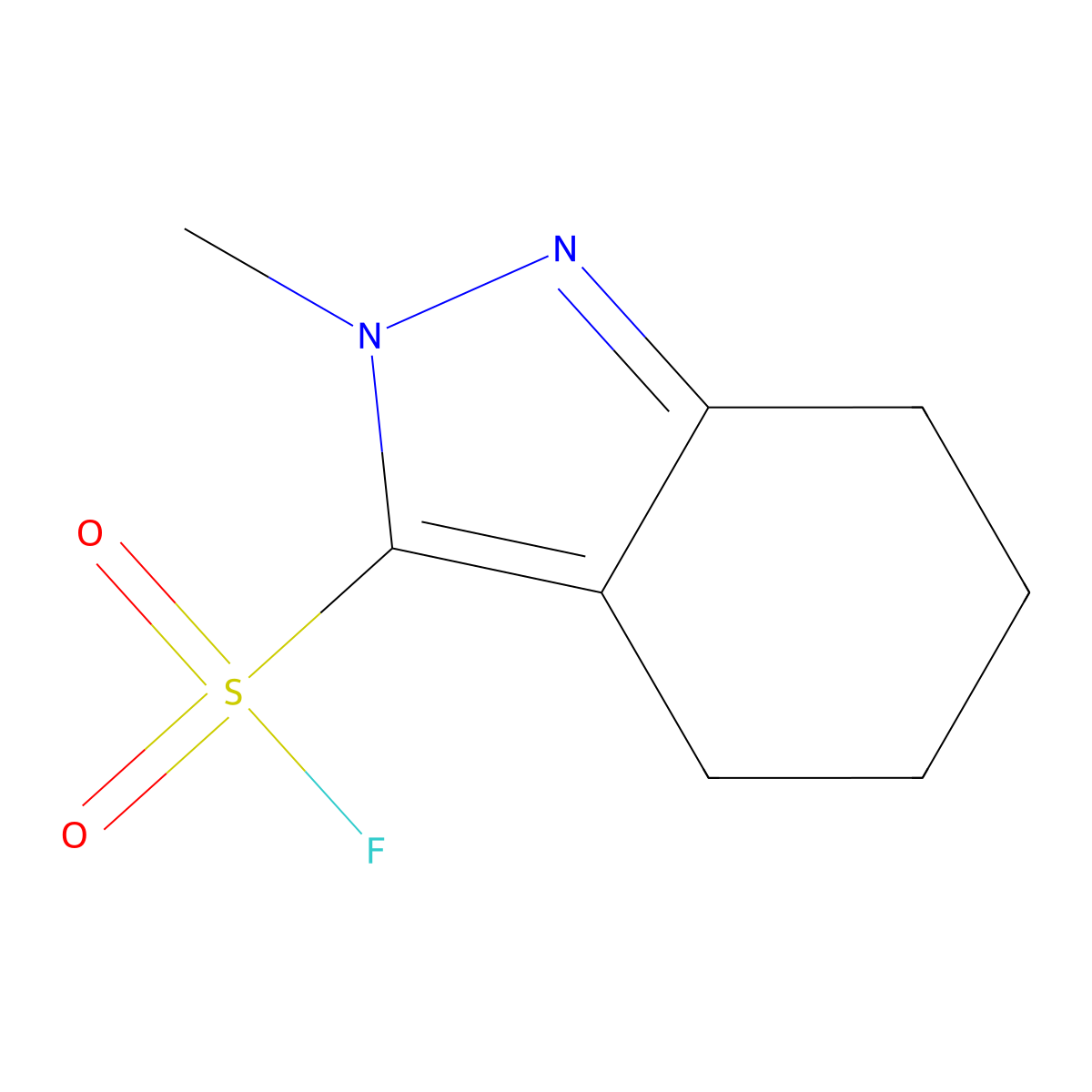 2-methyl-4,5,6,7-tetrahydro-2H-indazole-3-sulfonyl fluoride molecular structure, CAS 2137900-05-9
