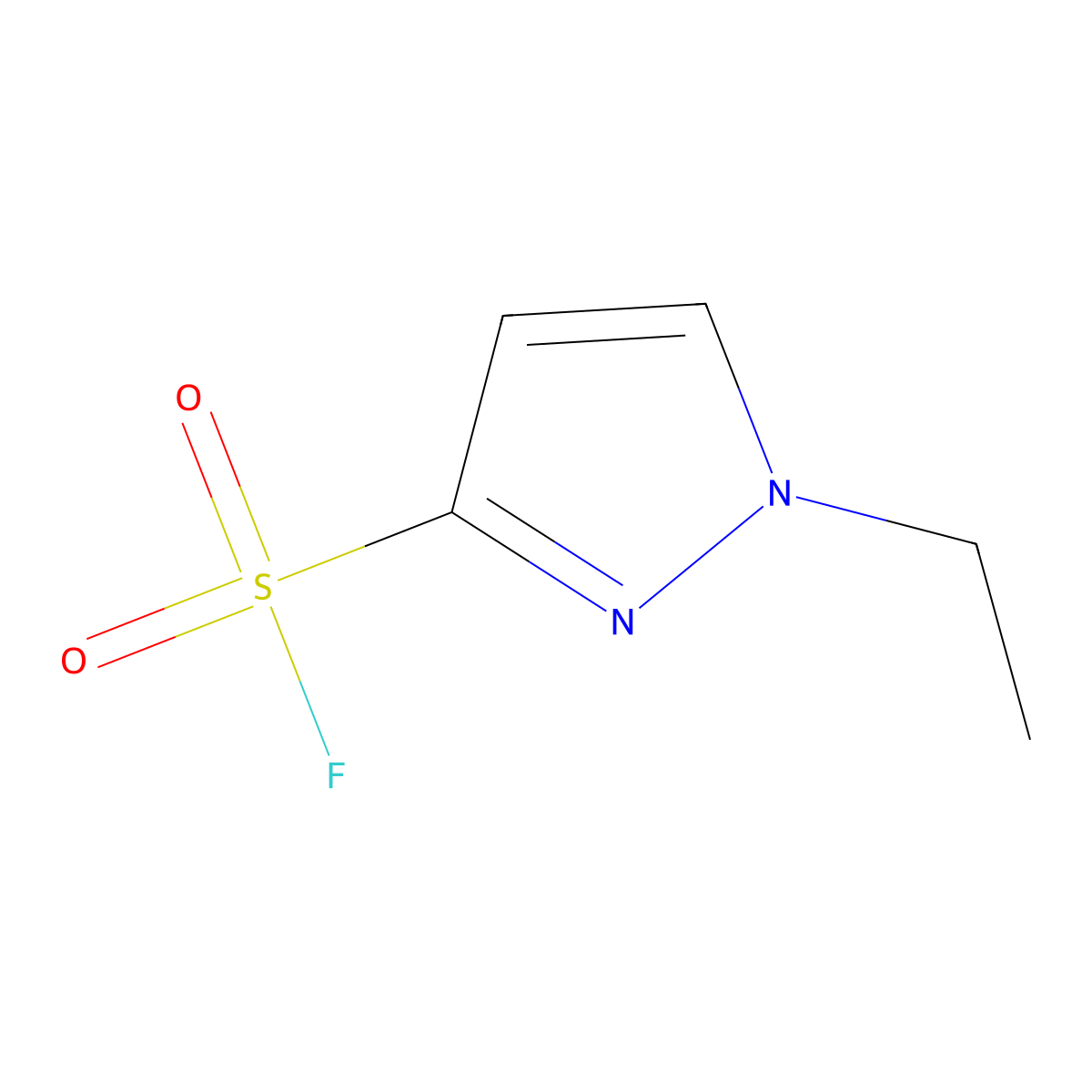 1-ethyl-1H-pyrazole-3-sulfonyl fluoride molecular structure, CAS 2137900-24-2