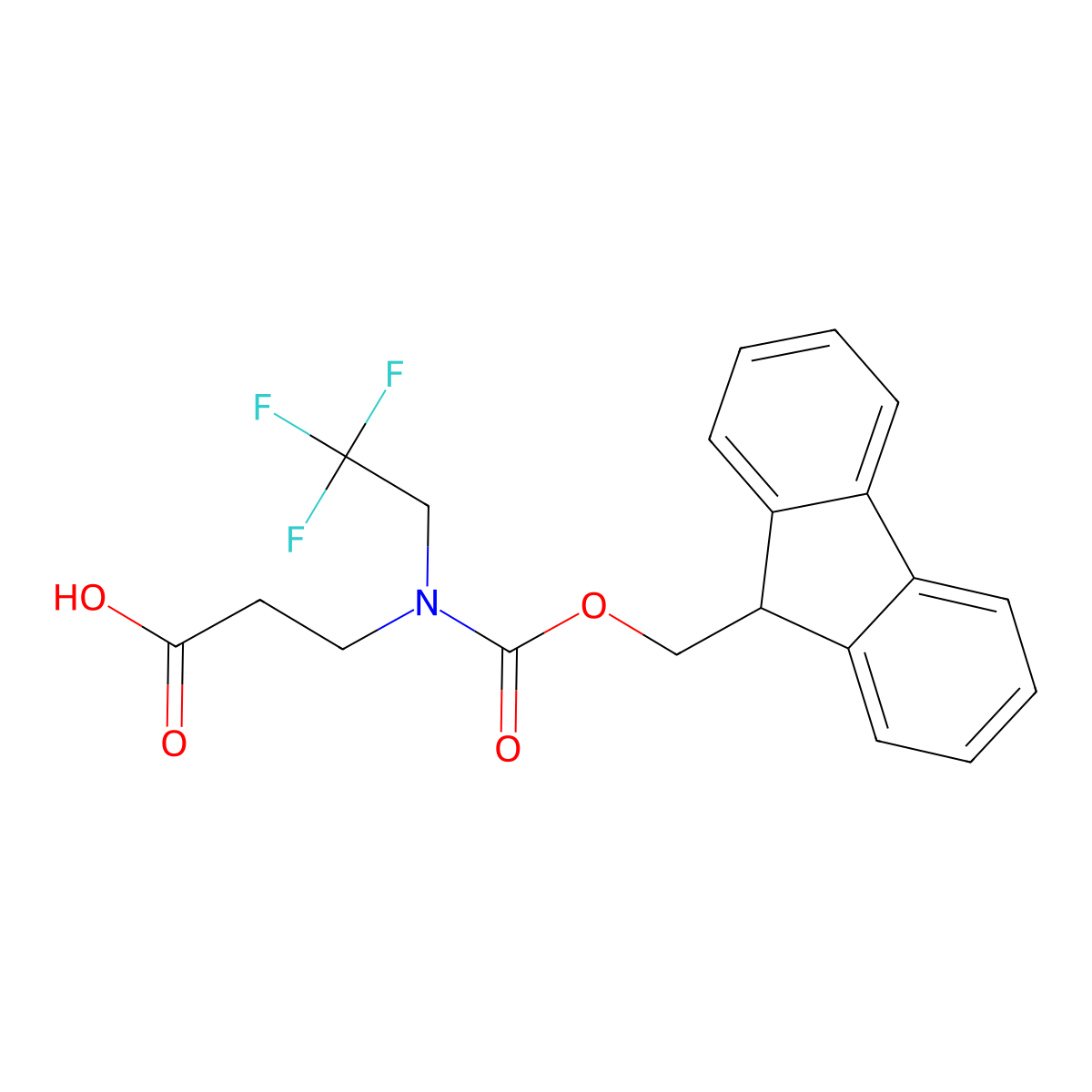 3-({[(9H-fluoren-9-yl)methoxy]carbonyl}(2,2,2-trifluoroethyl)amino)propanoic acid molecular structure, CAS 2137900-26-4