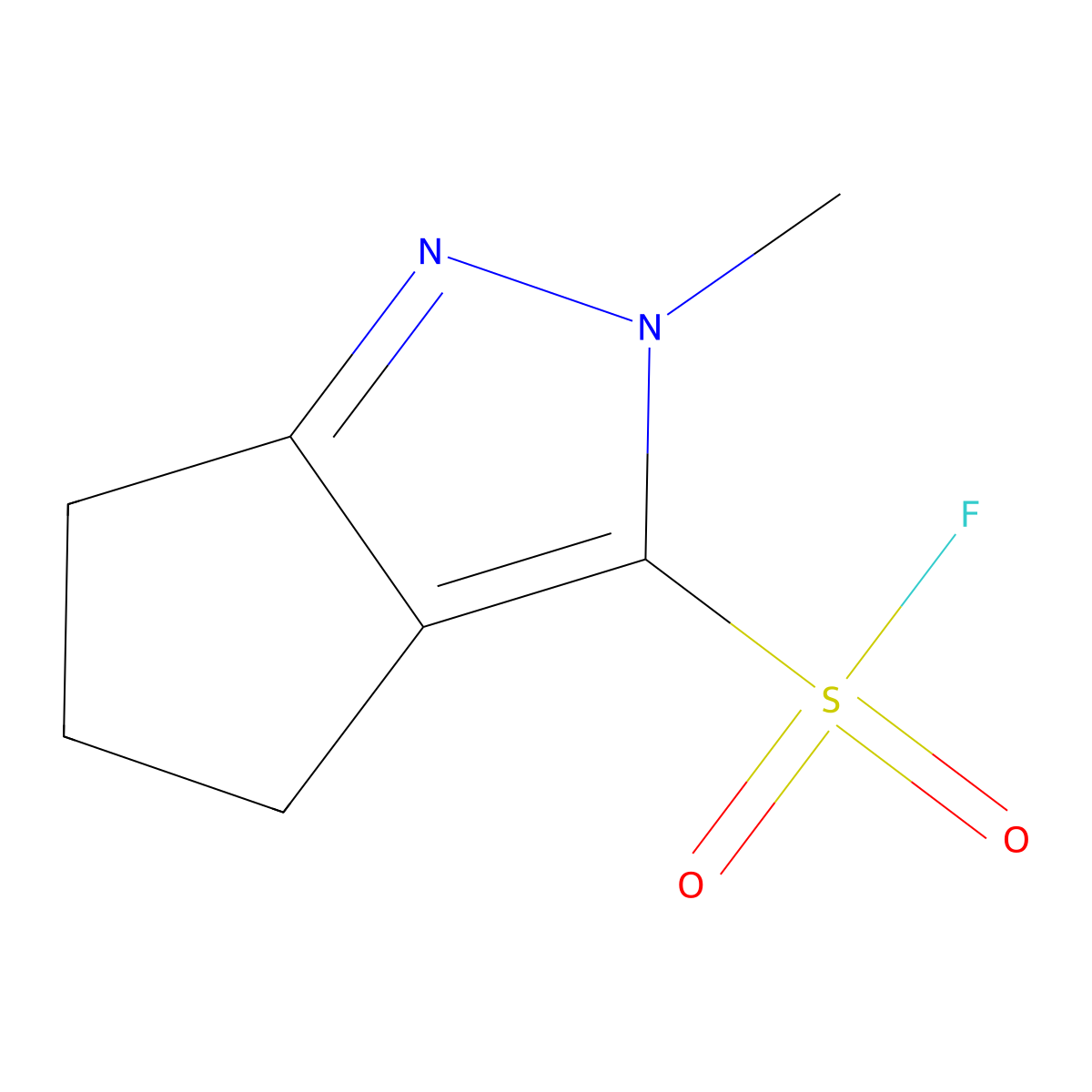 2-methyl-2H,4H,5H,6H-cyclopenta[c]pyrazole-3-sulfonyl fluoride molecular structure, CAS 2137900-40-2