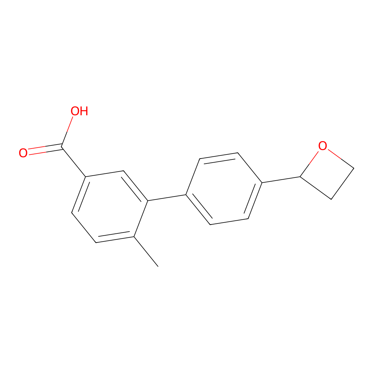 4-Methyl-3-[4-(oxetan-2-yl)phenyl]benzoic acid molecular structure, CAS 2137900-41-3