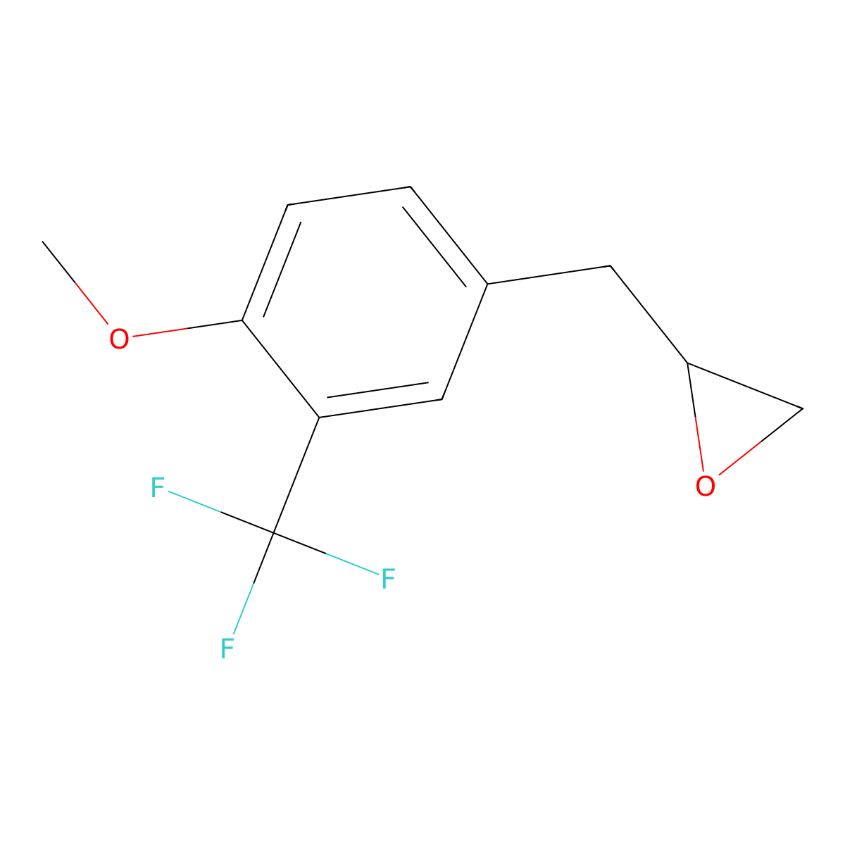 2-{[4-Methoxy-3-(trifluoromethyl)phenyl]methyl}oxirane molecular structure, CAS 2137900-48-0