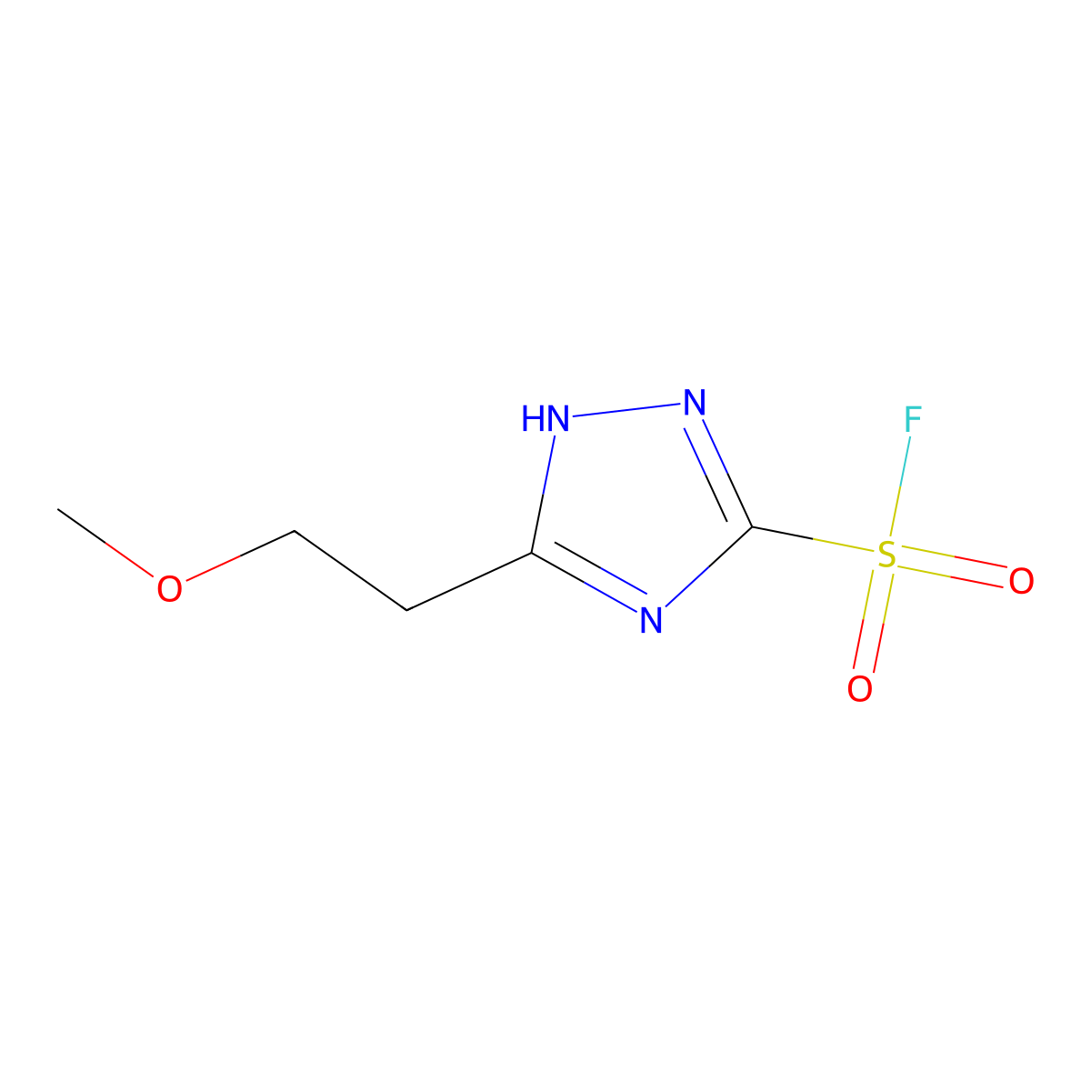 5-(2-methoxyethyl)-1H-1,2,4-triazole-3-sulfonyl fluoride molecular structure, CAS 2137900-63-9