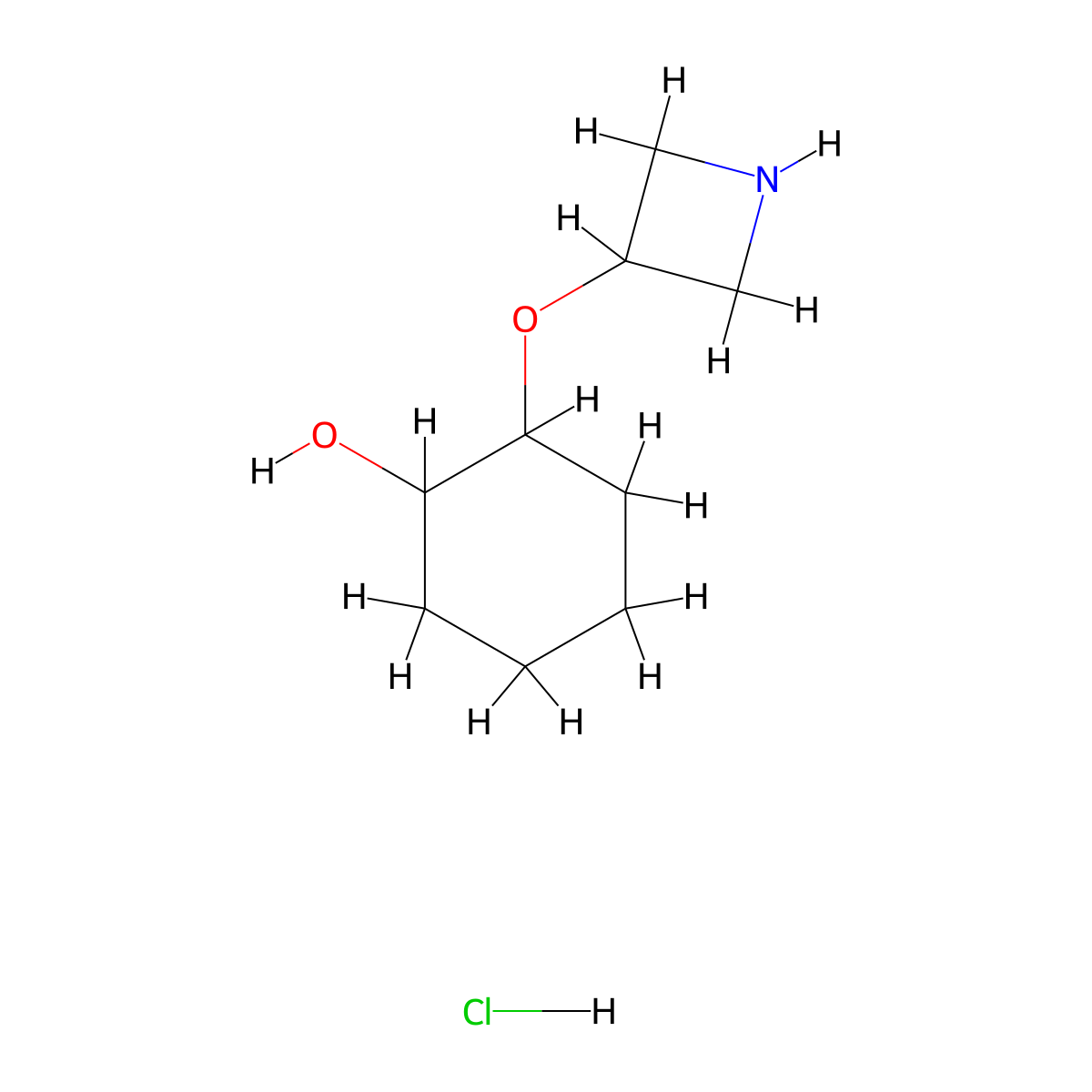 2-(Azetidin-3-yloxy)cyclohexan-1-ol hydrochloride molecular structure, CAS 2137900-75-3