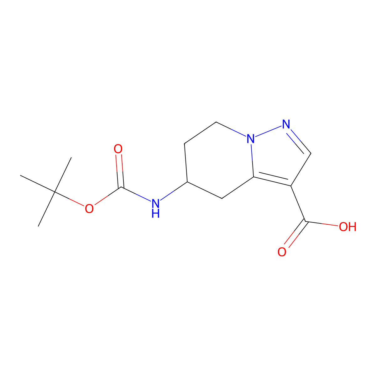 5-{[(tert-butoxy)carbonyl]amino}-4H,5H,6H,7H-pyrazolo[1,5-a]pyridine-3-carboxylic acid molecular structure, CAS 2137900-93-5