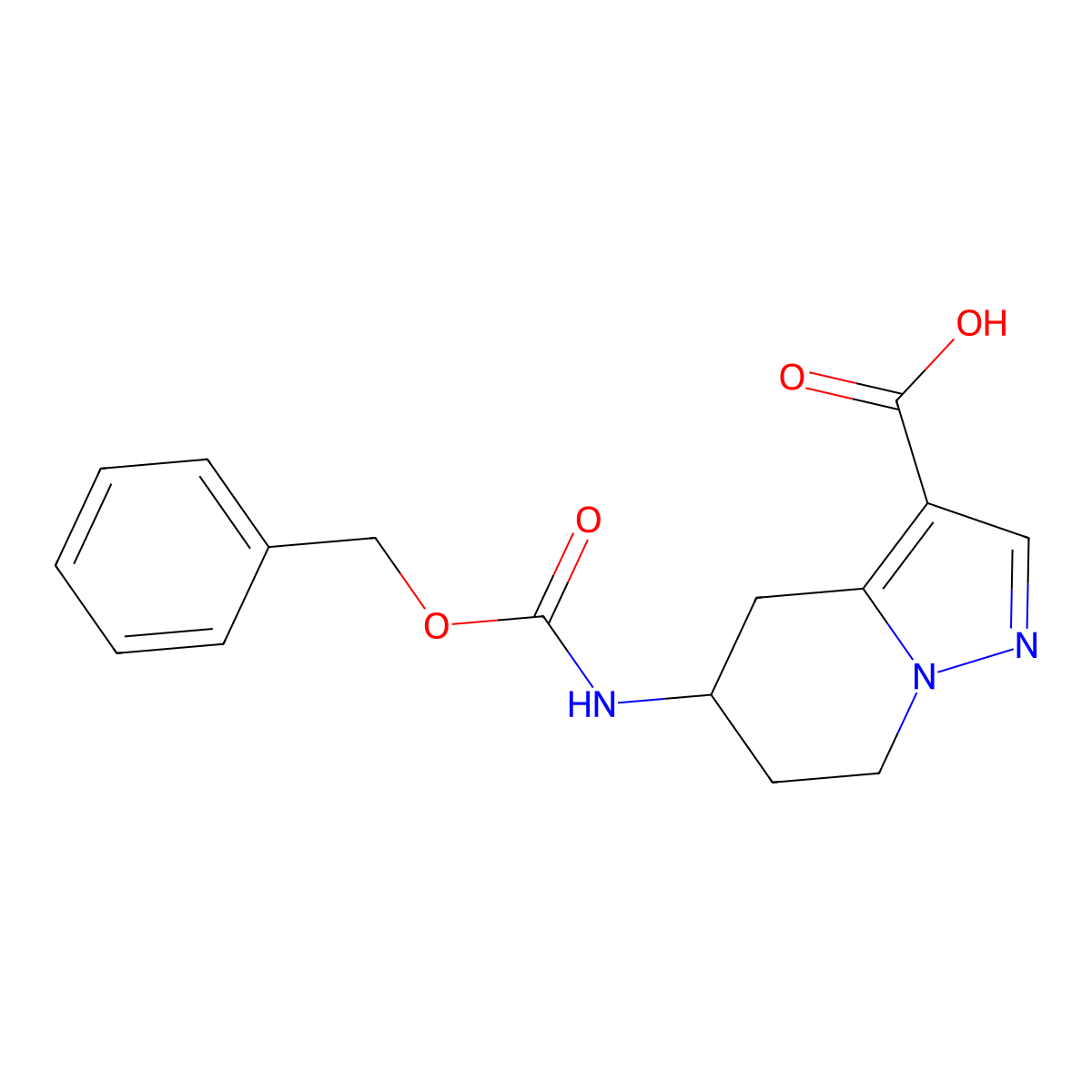 5-{[(benzyloxy)carbonyl]amino}-4H,5H,6H,7H-pyrazolo[1,5-a]pyridine-3-carboxylic acid molecular structure, CAS 2137902-71-5