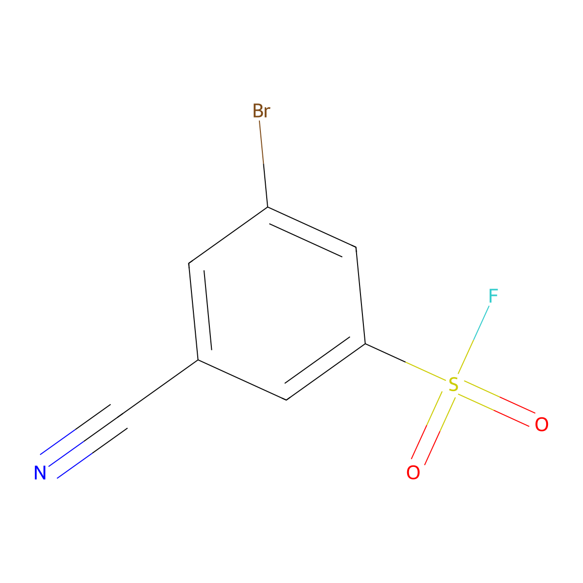 3-Bromo-5-cyanobenzene-1-sulfonyl fluoride molecular structure, CAS 2137903-31-0