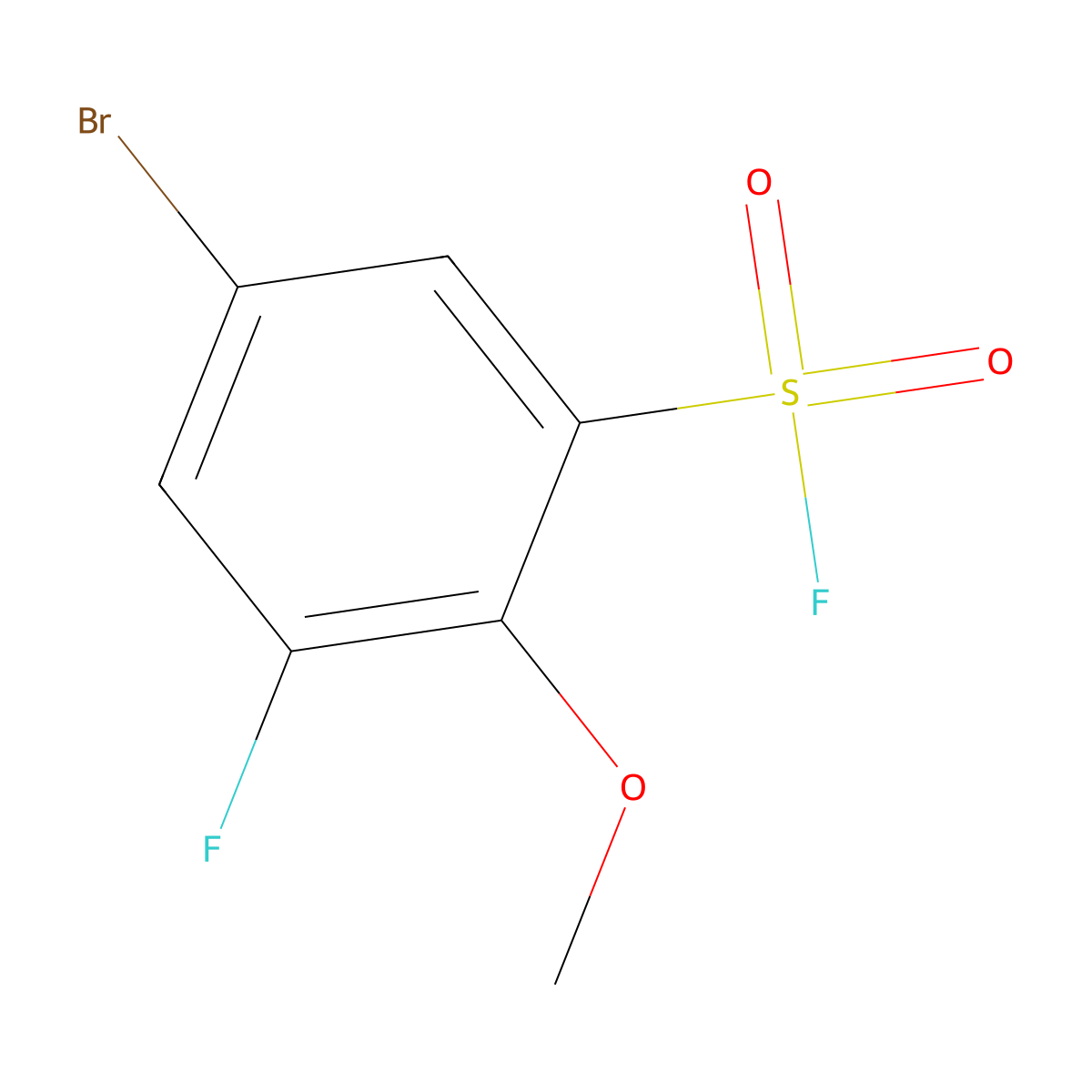 5-Bromo-3-fluoro-2-methoxybenzenesulfonyl fluoride molecular structure, CAS 2137912-30-0