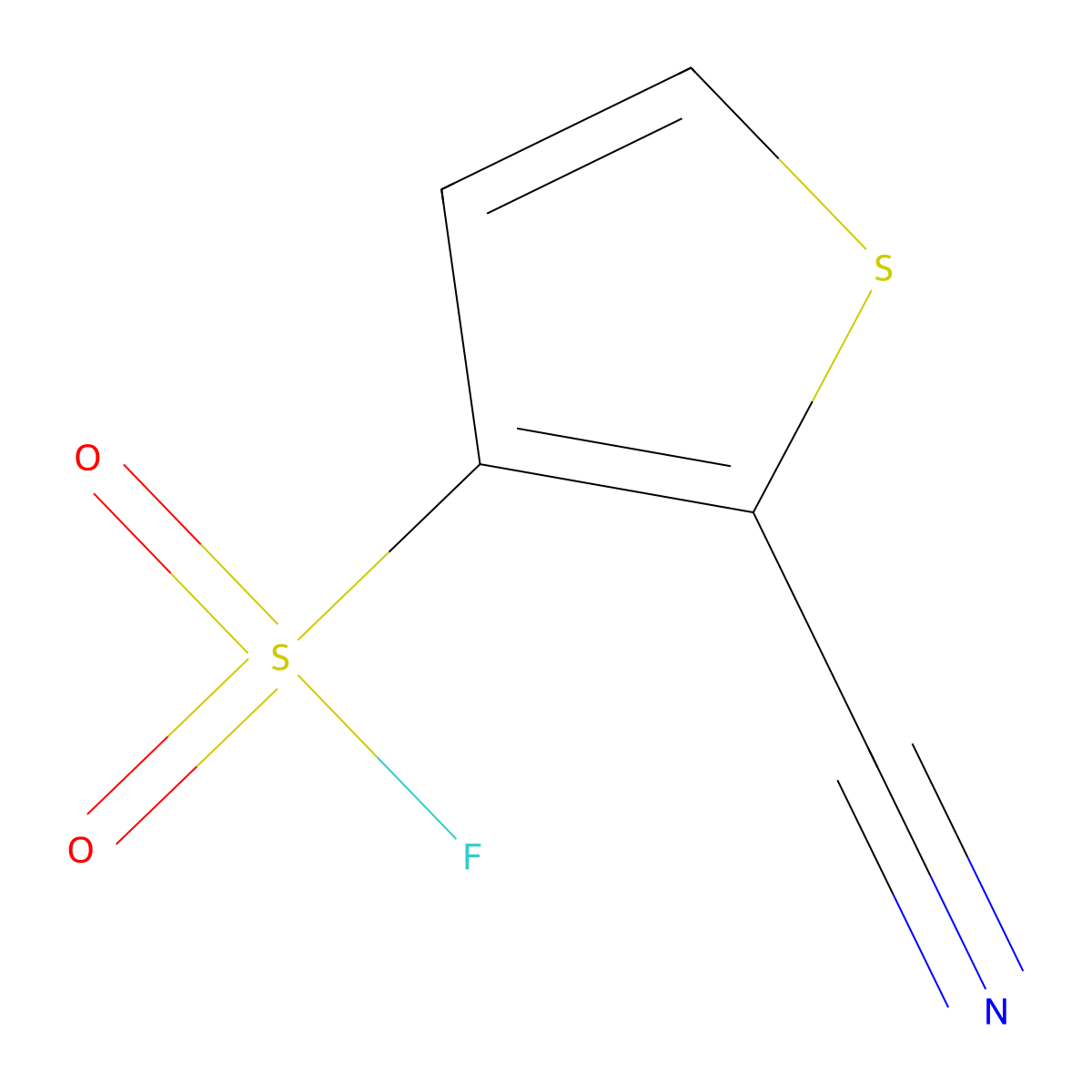 2-Cyanothiophene-3-sulfonyl fluoride molecular structure, CAS 2137912-38-8
