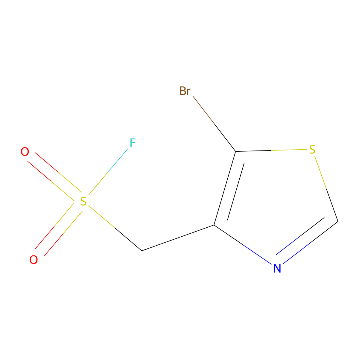 (5-Bromo-1,3-thiazol-4-yl)methanesulfonyl fluoride molecular structure, CAS 2137912-78-6