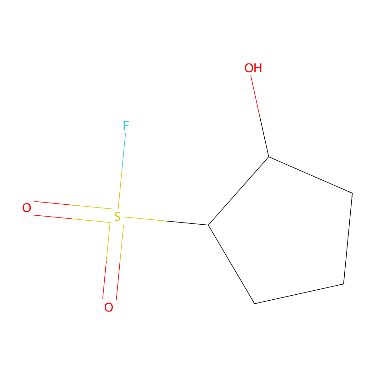 rac-(1R,2R)-2-hydroxycyclopentane-1-sulfonyl fluoride molecular structure, CAS 2137912-88-8