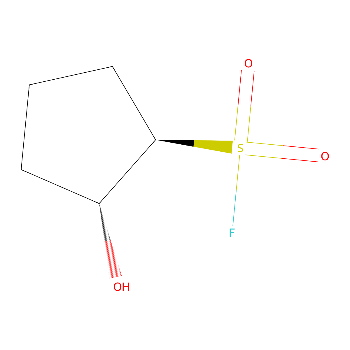 rac-(1R,2R)-2-hydroxycyclopentane-1-sulfonyl fluoride molecular structure, CAS 2137912-88-8