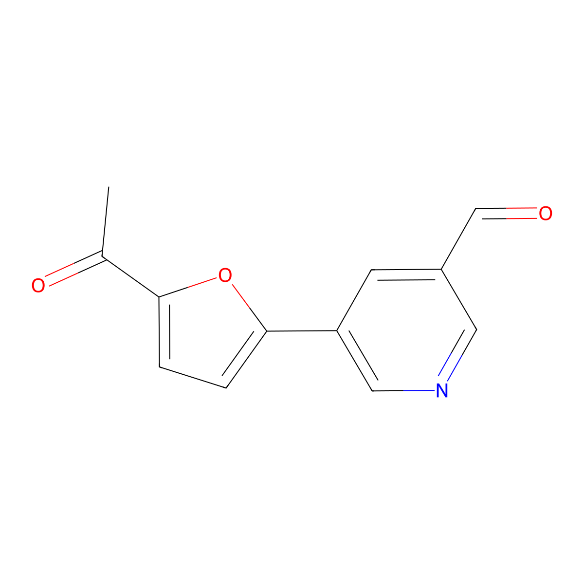 5-(5-Acetylfuran-2-yl)pyridine-3-carbaldehyde molecular structure, CAS 2137913-89-2