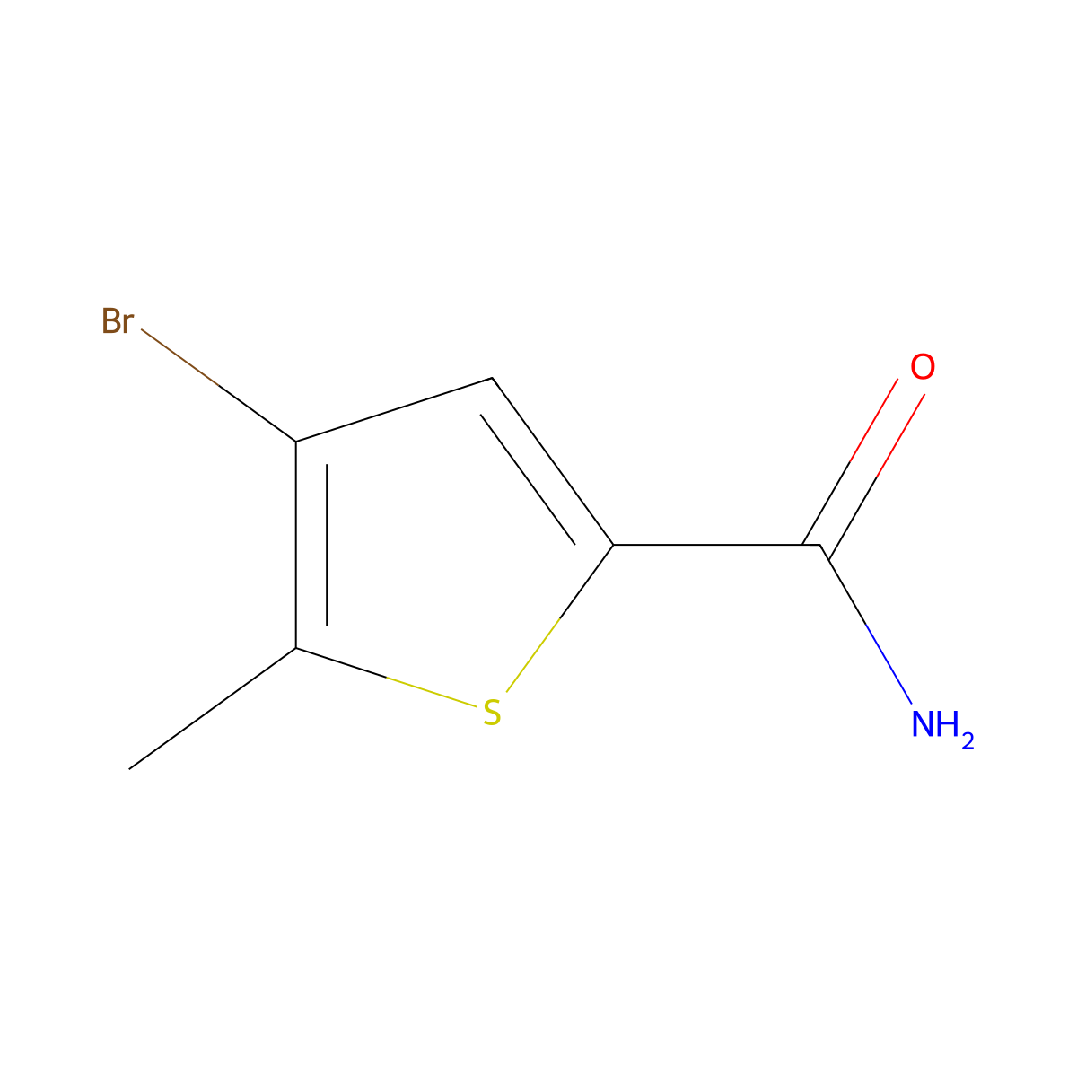 4-Bromo-5-methylthiophene-2-carboxamide molecular structure, CAS 2137914-00-0