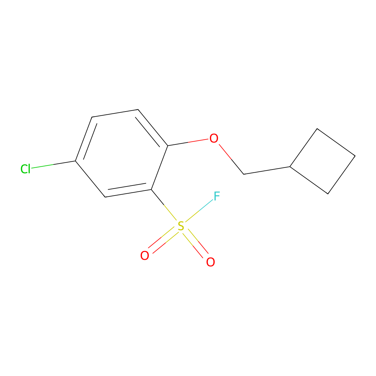 5-Chloro-2-(cyclobutylmethoxy)benzene-1-sulfonyl fluoride molecular structure, CAS 2137914-32-8