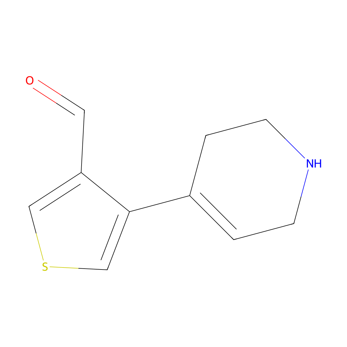 4-(1,2,3,6-Tetrahydropyridin-4-yl)thiophene-3-carbaldehyde molecular structure, CAS 2137914-49-7