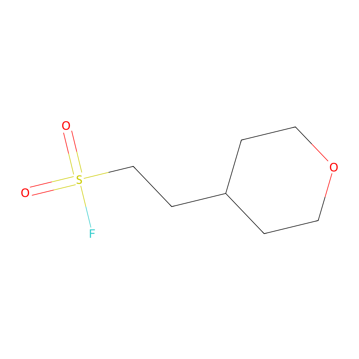 2-(Oxan-4-yl)ethane-1-sulfonyl fluoride molecular structure, CAS 2137914-51-1