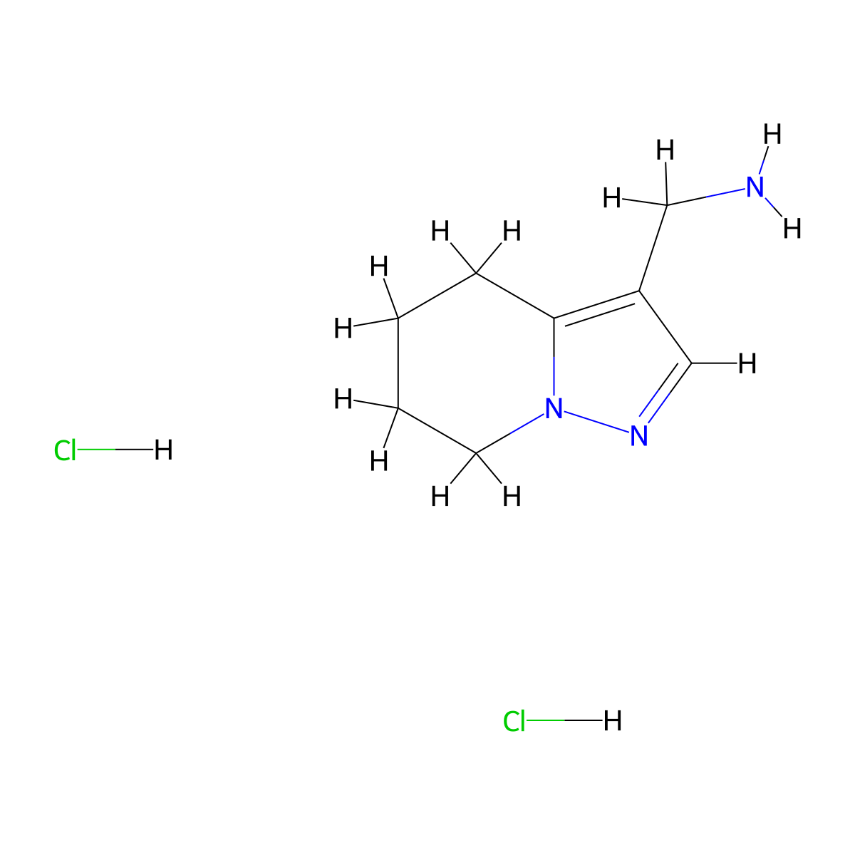 (4H,5H,6H,7H-pyrazolo(1,5-a)pyridin-3-yl)methanamine dihydrochloride molecular structure, CAS 2137914-62-4