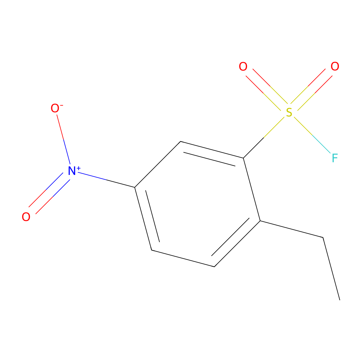 2-Ethyl-5-nitrobenzene-1-sulfonyl fluoride molecular structure, CAS 2137916-11-9