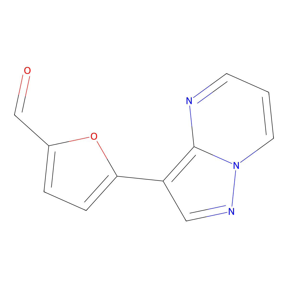 5-{Pyrazolo[1,5-a]pyrimidin-3-yl}furan-2-carbaldehyde molecular structure, CAS 2137916-18-6