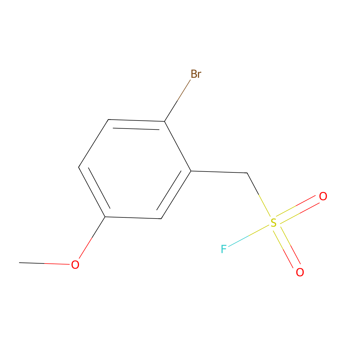(2-Bromo-5-methoxyphenyl)methanesulfonyl fluoride molecular structure, CAS 2137916-23-3