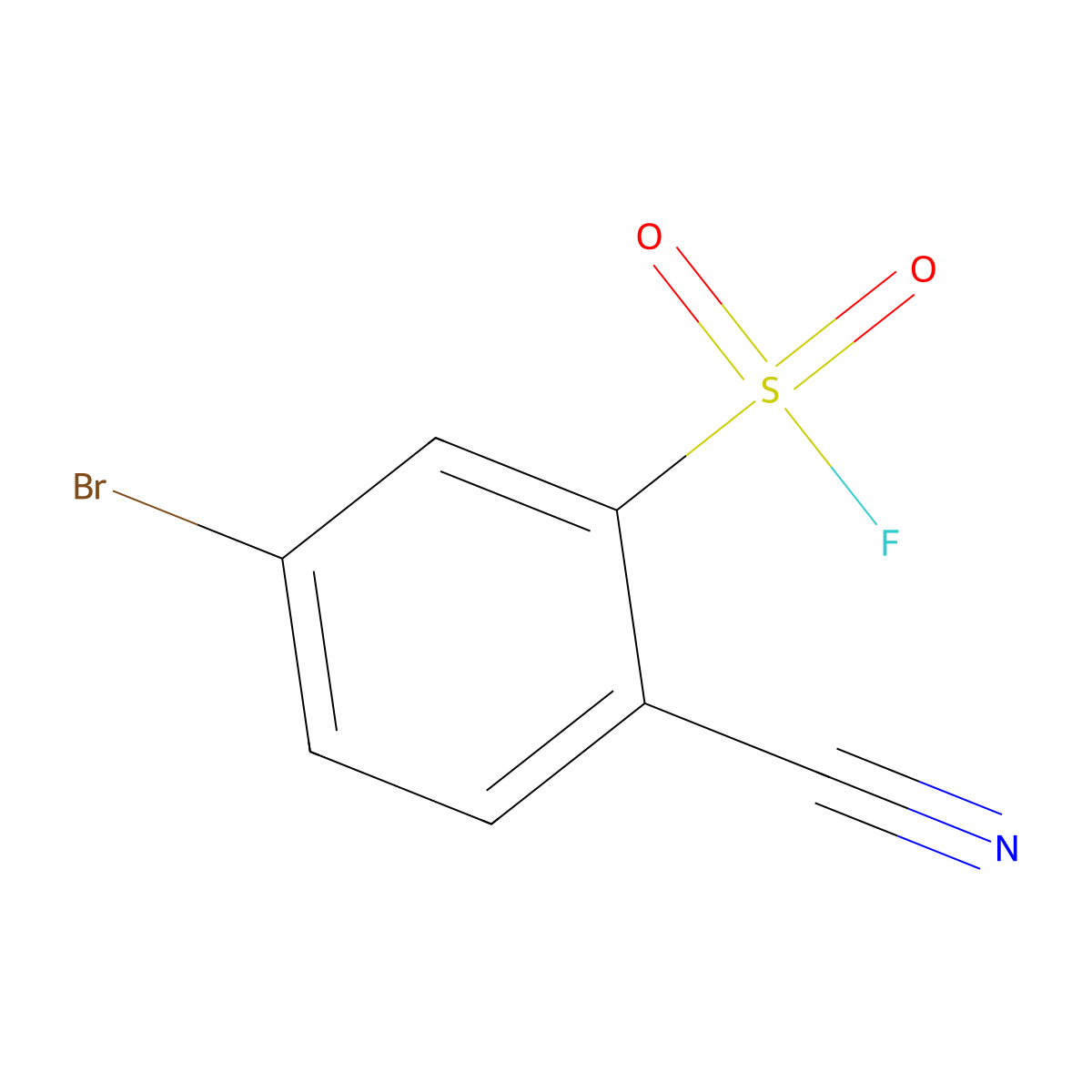 5-Bromo-2-cyanobenzene-1-sulfonyl fluoride molecular structure, CAS 2137916-27-7