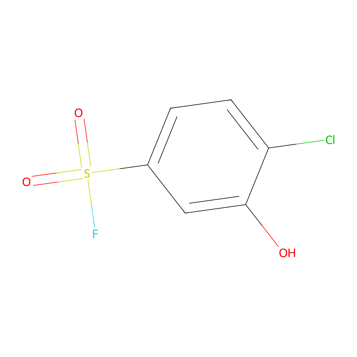 4-Chloro-3-hydroxybenzene-1-sulfonyl fluoride molecular structure, CAS 2137916-35-7