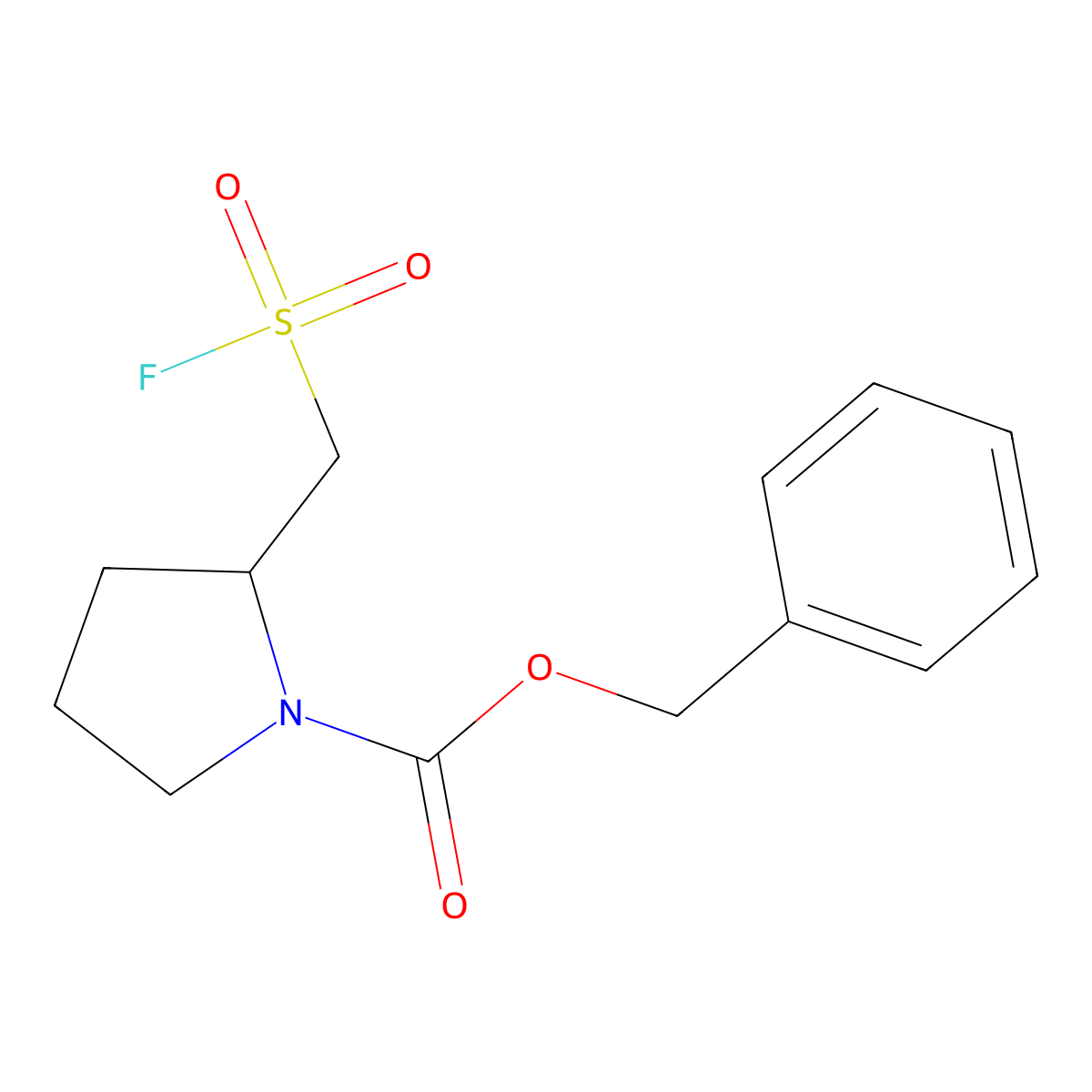 Benzyl2-[(fluorosulfonyl)methyl]pyrrolidine-1-carboxylate molecular structure, CAS 2137916-73-3