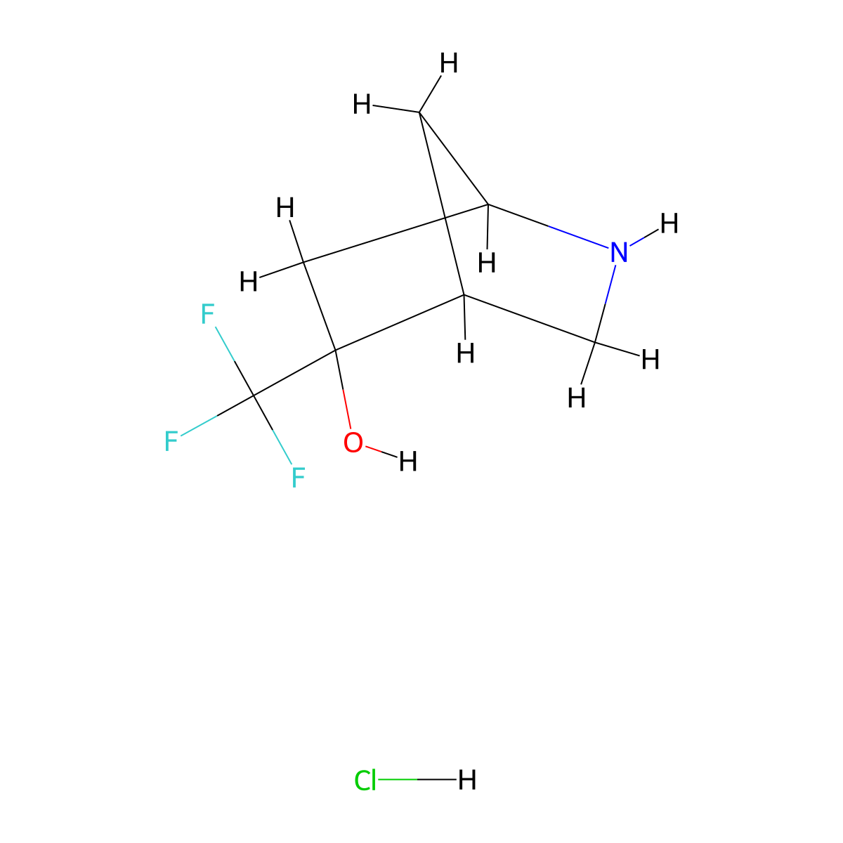 5-(Trifluoromethyl)-2-azabicyclo[2.2.1]heptan-5-ol hydrochloride molecular structure, CAS 2137916-74-4