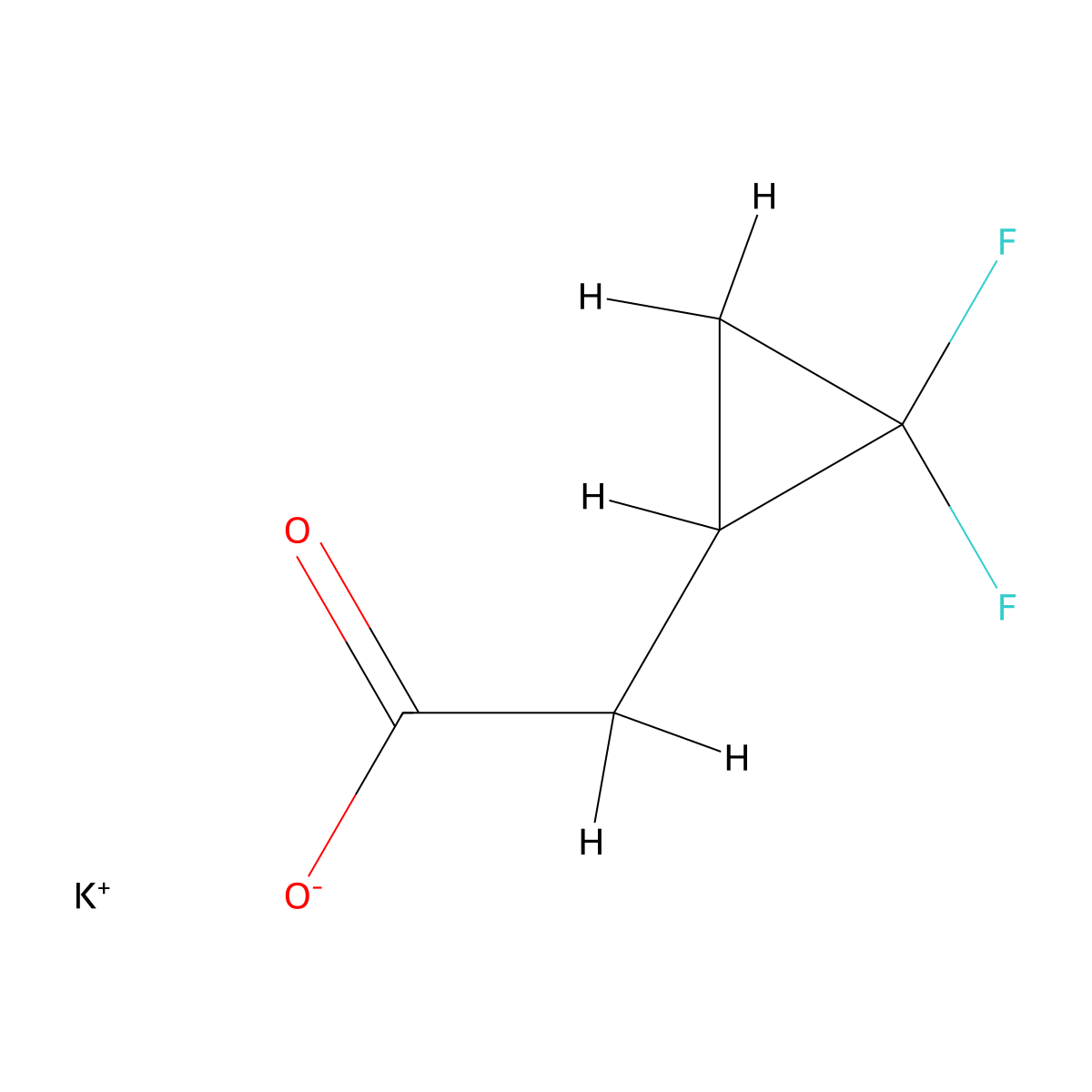 Potassium 2-(2,2-difluorocyclopropyl)acetate molecular structure, CAS 2137916-98-2