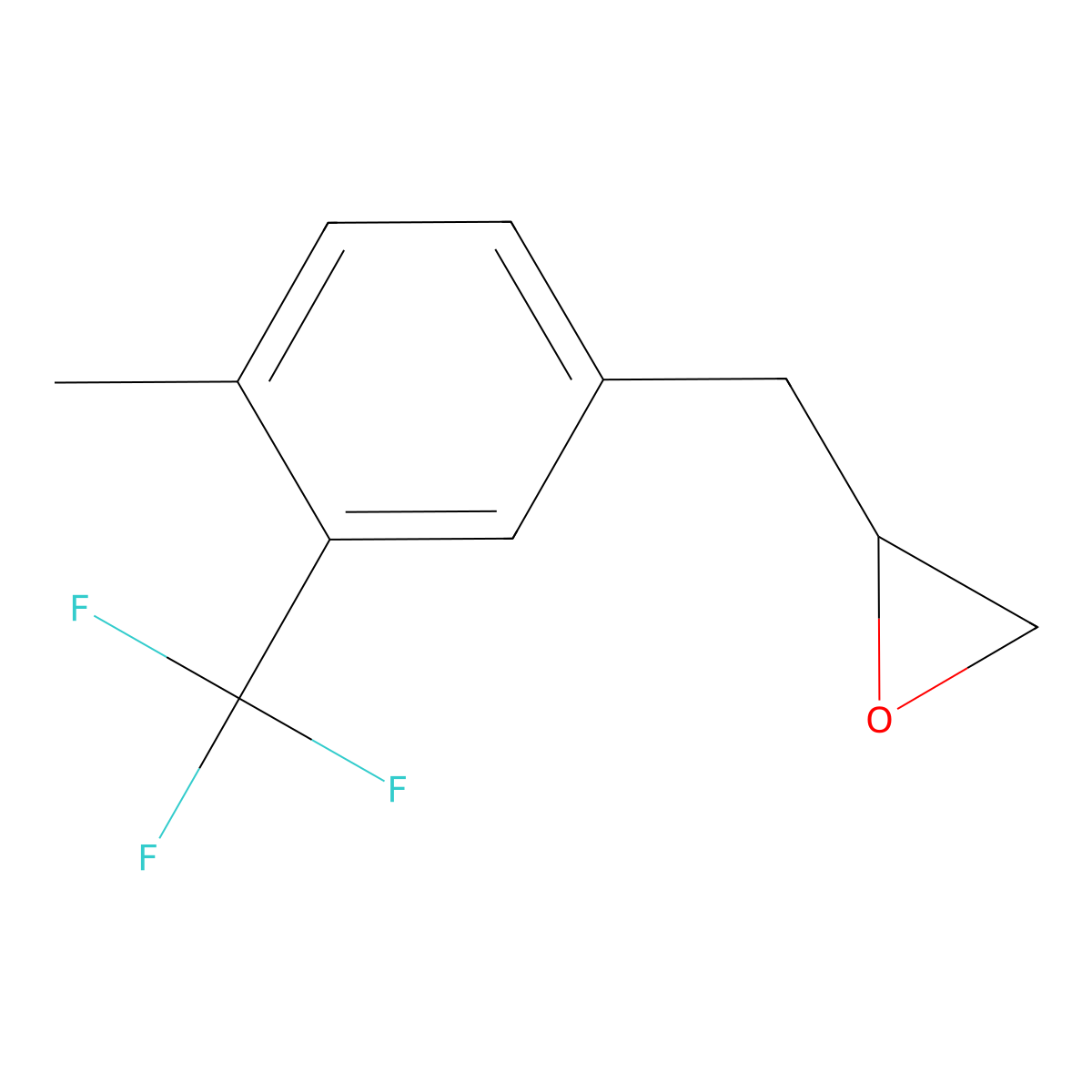 2-{[4-Methyl-3-(trifluoromethyl)phenyl]methyl}oxirane molecular structure, CAS 2137917-36-1