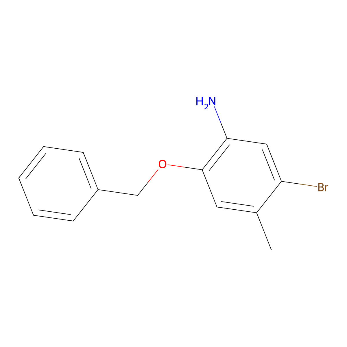 2-(Benzyloxy)-5-bromo-4-methylaniline molecular structure, CAS 2137924-56-0
